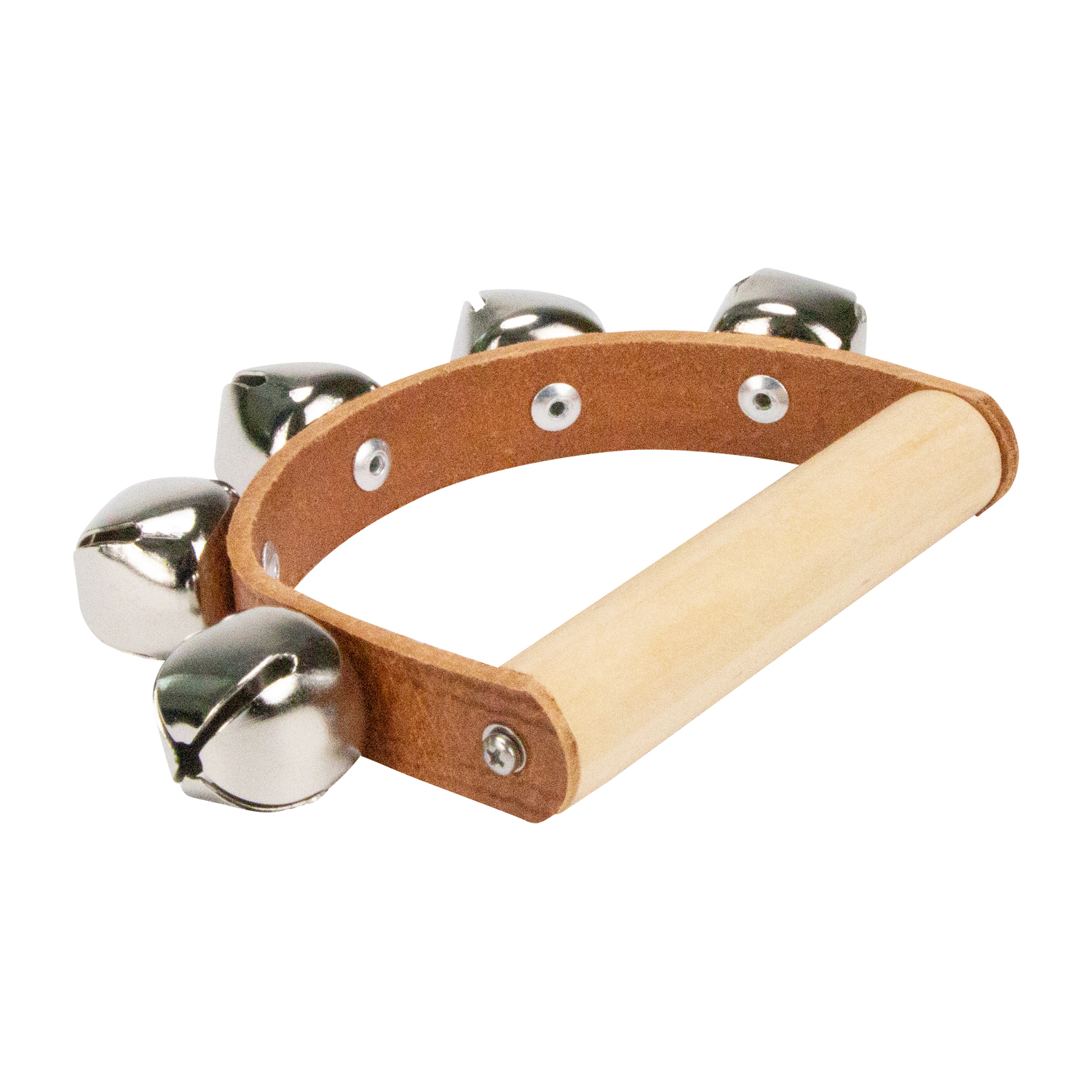 Schellenkranz für Kinder – Holzgriff mit 5 Glöckchen - 3852