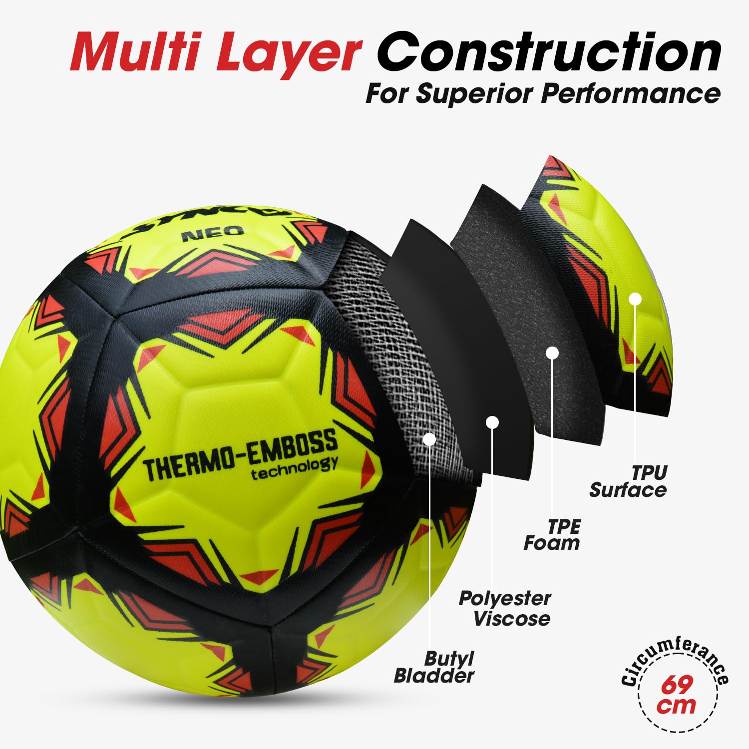 Synco Neo, professioneller Fußball für Training & Spiel Größe 5-1003