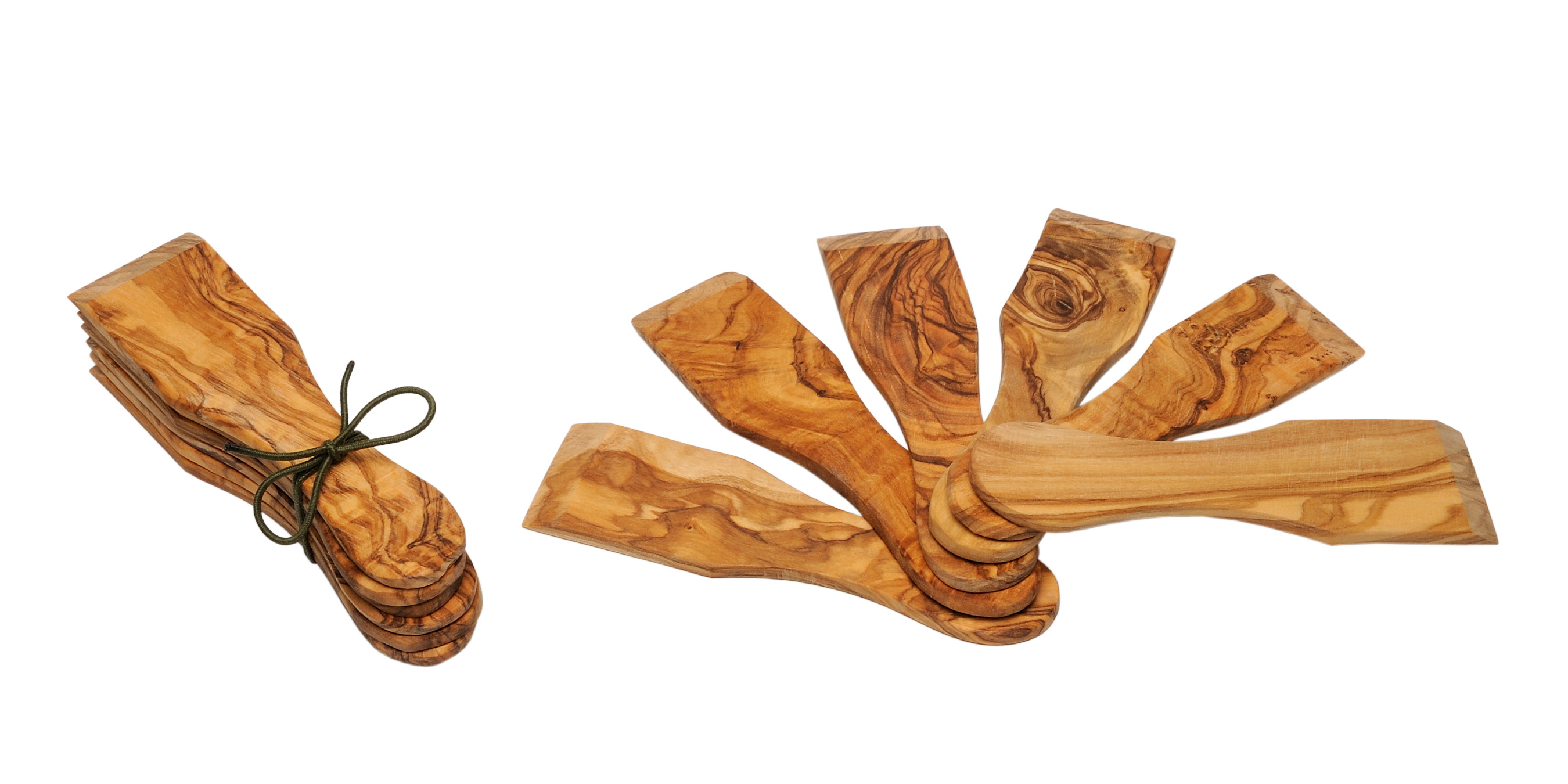 Raclettespachtel Schaber aus Olivenholz, Länge 14 cm, 6er Pack