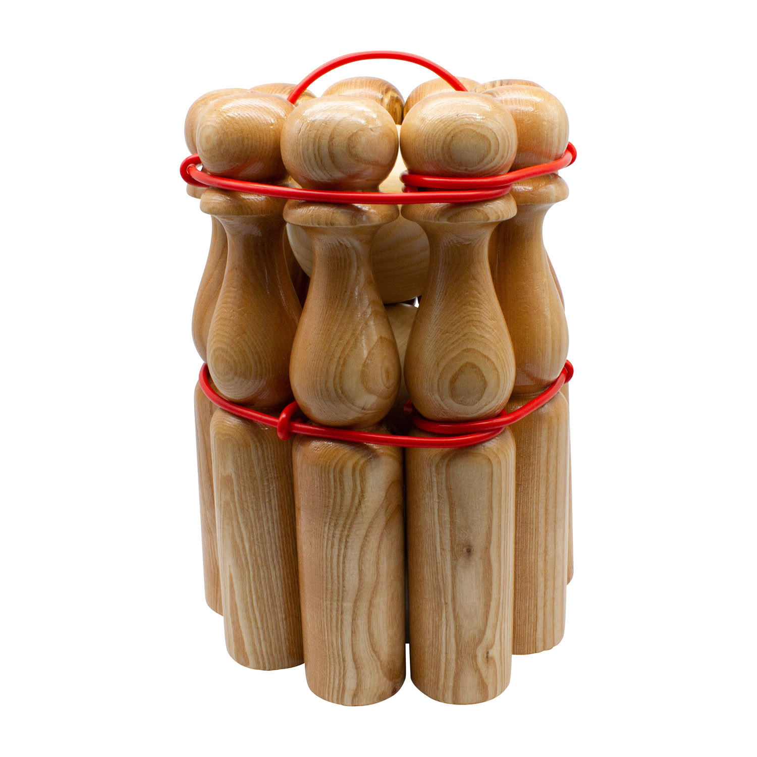 GICO Kegelspiel Kegel Set Bowling aus Holz für Kinder und Erwachsene – Der In- & Outdoor Spielspaß mit Qualitätsware aus Massivholz -Made in EU-Höhe 30 cm–3019