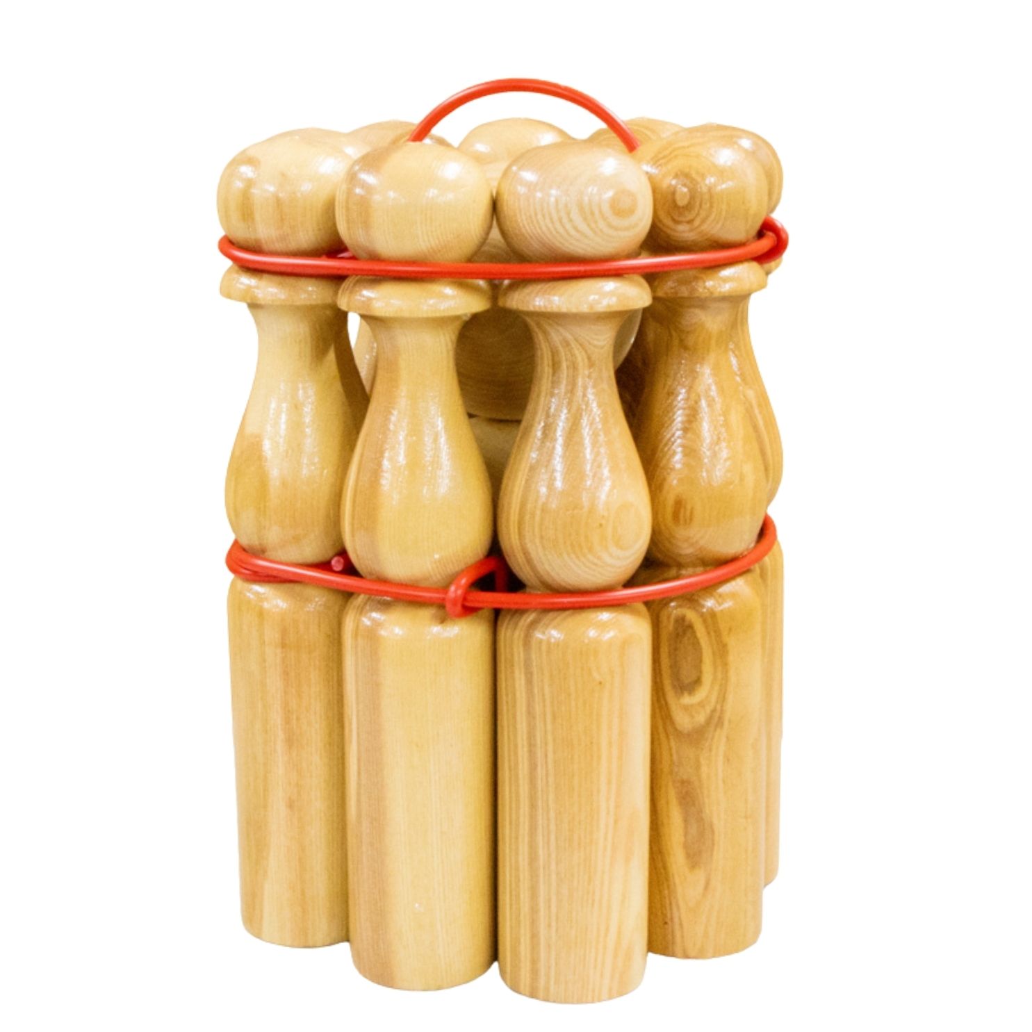 GICO Kegelspiel Kegel Set Bowling aus Holz für Kinder und Erwachsene – Der In- & Outdoor Spielspaß mit Qualitätsware aus Massivholz -Made in EU-Höhe 30 cm–3019