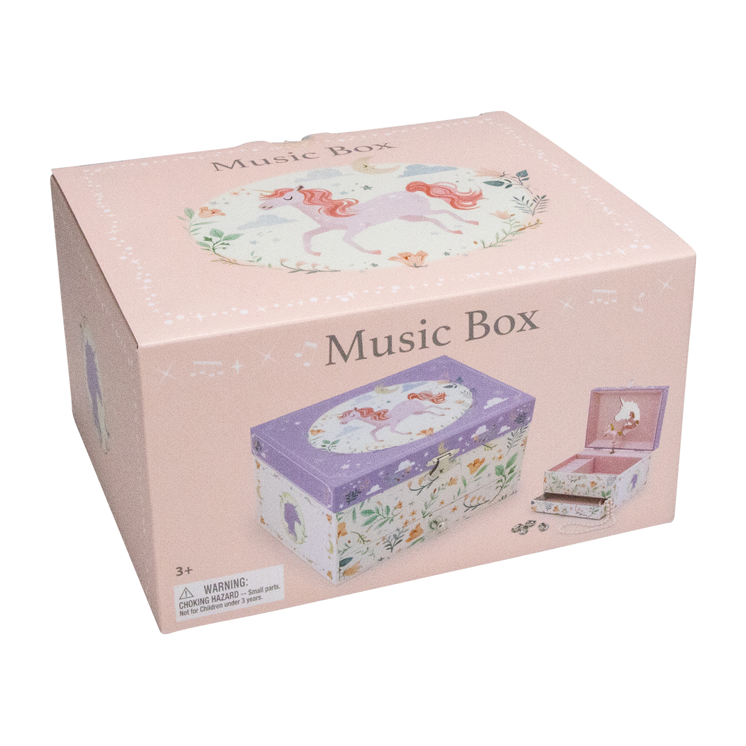 GICO Kinder Musik Schmuckkästchen für Mädchen Schmuckbox Einhorn mit Schublade Melodie: Schwanensee - 92067