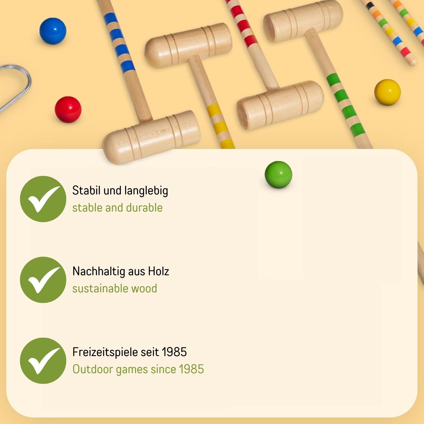 GICO KROBOC XL - 2 Spiele in 1 - Krocketspiel und Boccia Spiel im Set - 3109