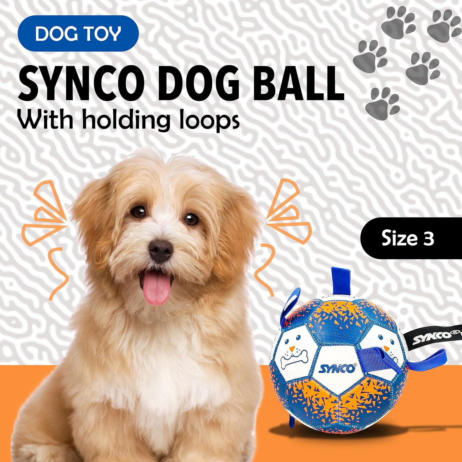 Dogball Hundeball mit Schlaufen für mittelgroße und große Hunde-1051