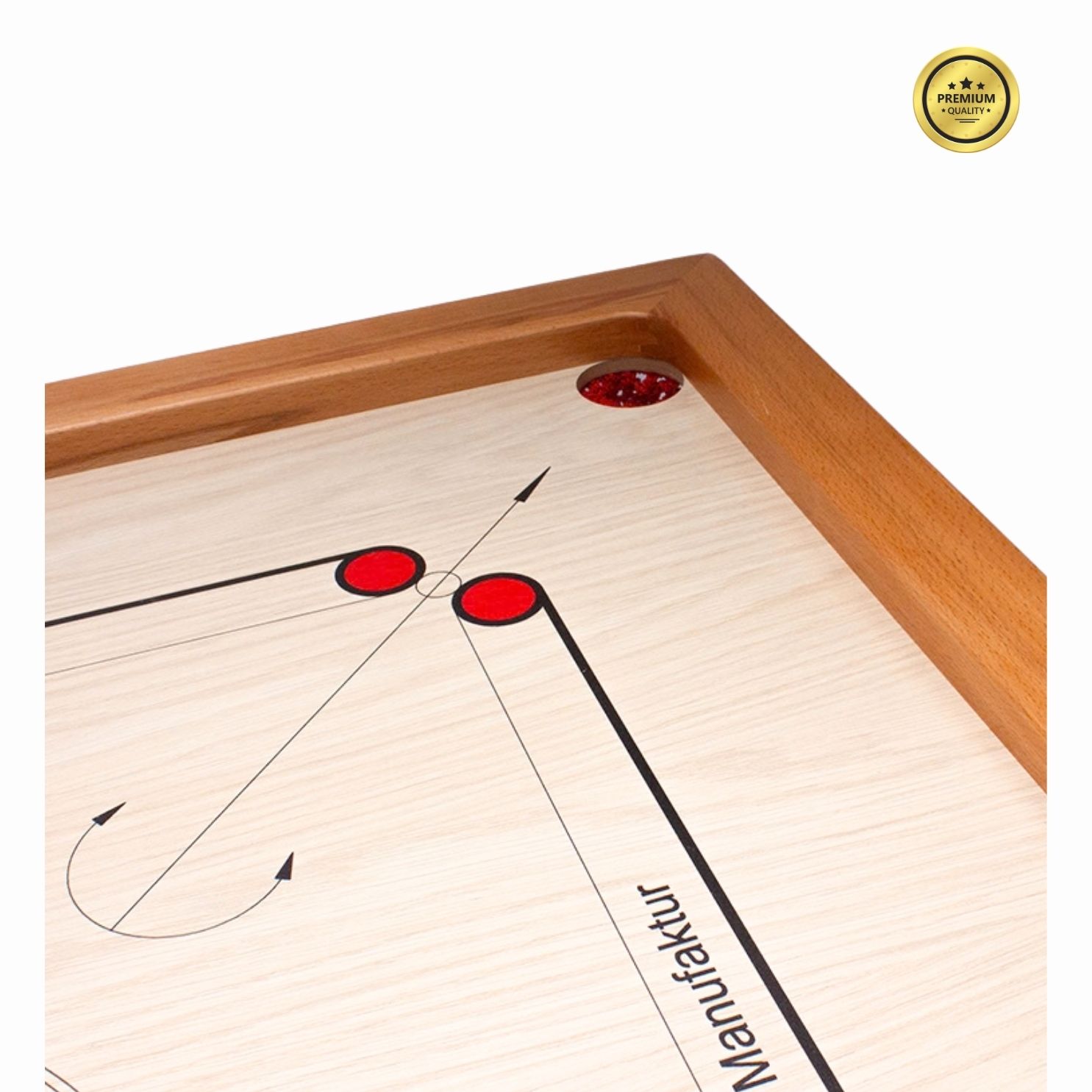 Carrom Manufaktur Board Turnier mit Zubehör (74 x 74 cm Spielfläche) - 4002