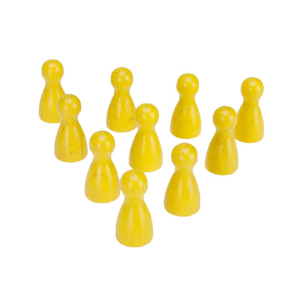 10er Pack Halmakegel Spielkegel sortenrein aus Holz poliert 24x12 mm (gelb)- 2162