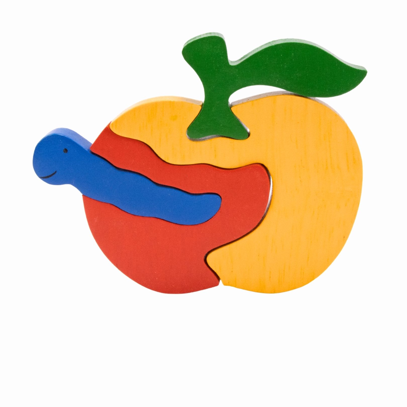 Tier Holzpuzzle Apfel & Wurm für Kinder -  3934