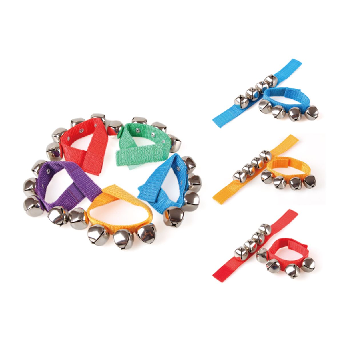 Bunte Schellenarmbänder – 1 Paar für Musik & Bewegung - 3851