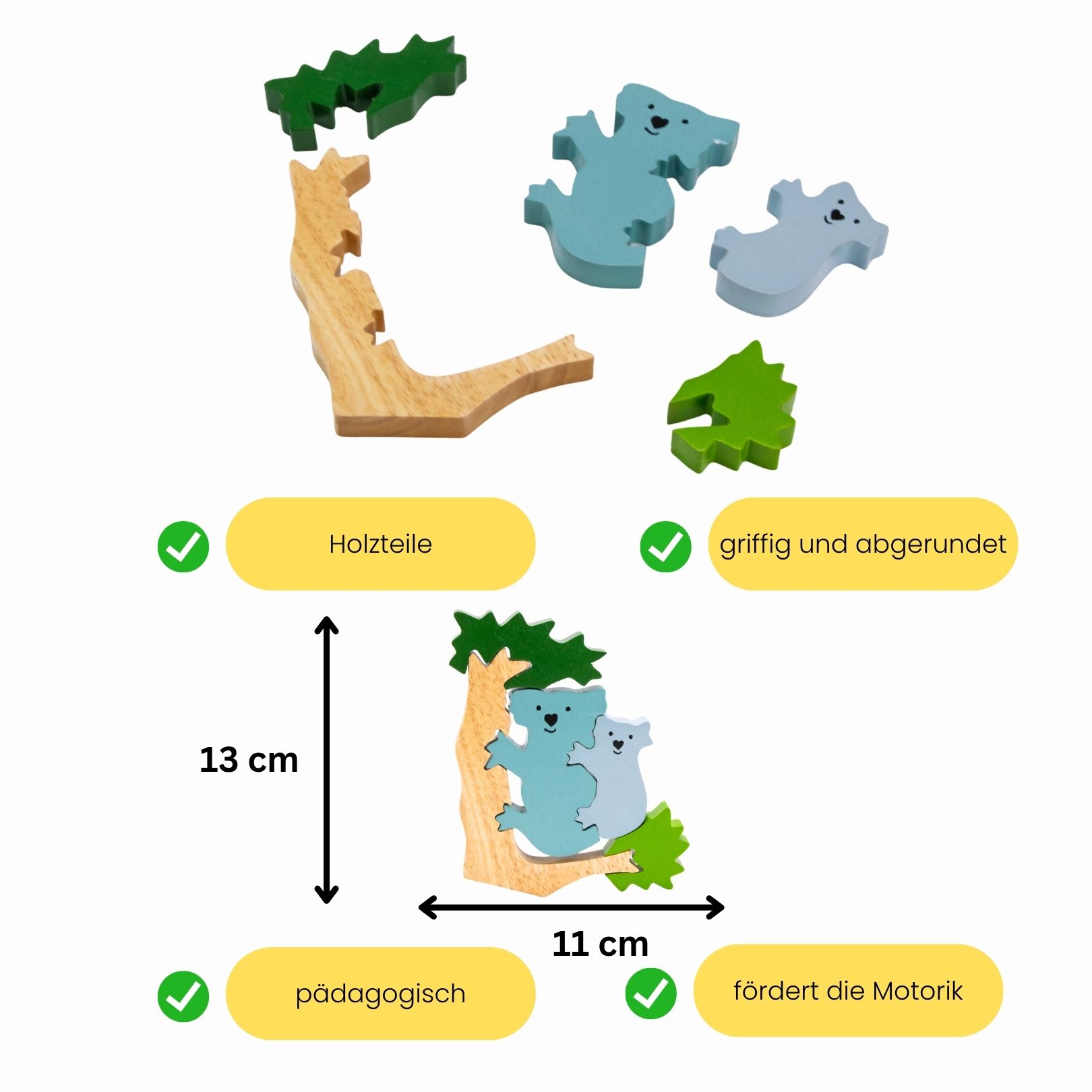 Tier Holzpuzzle Koala für Kinder -  3938