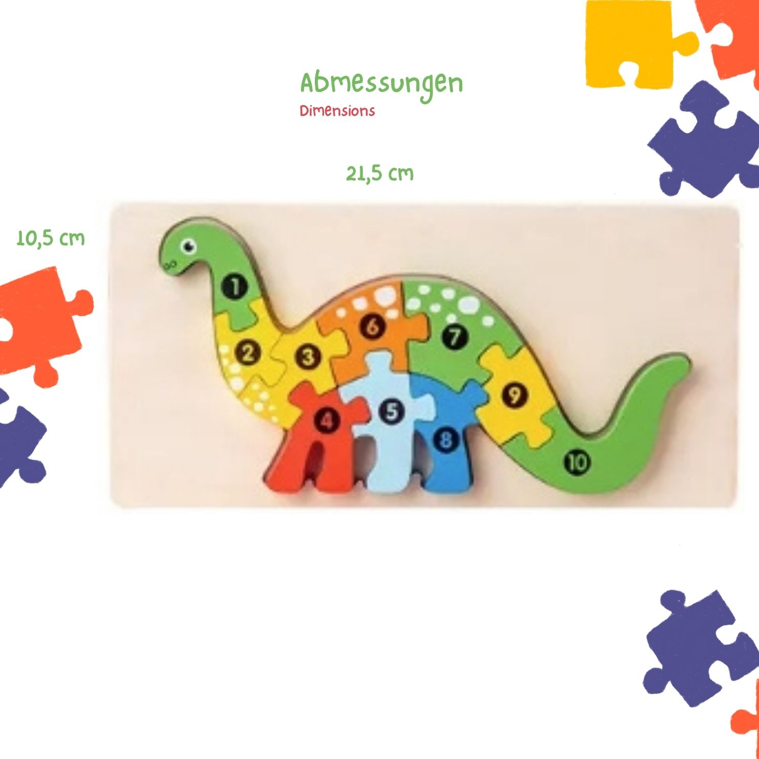 Kinder Holzpuzzle Set  mit Tiermotiven aus Holz für Jungen und Mädchen- 3916