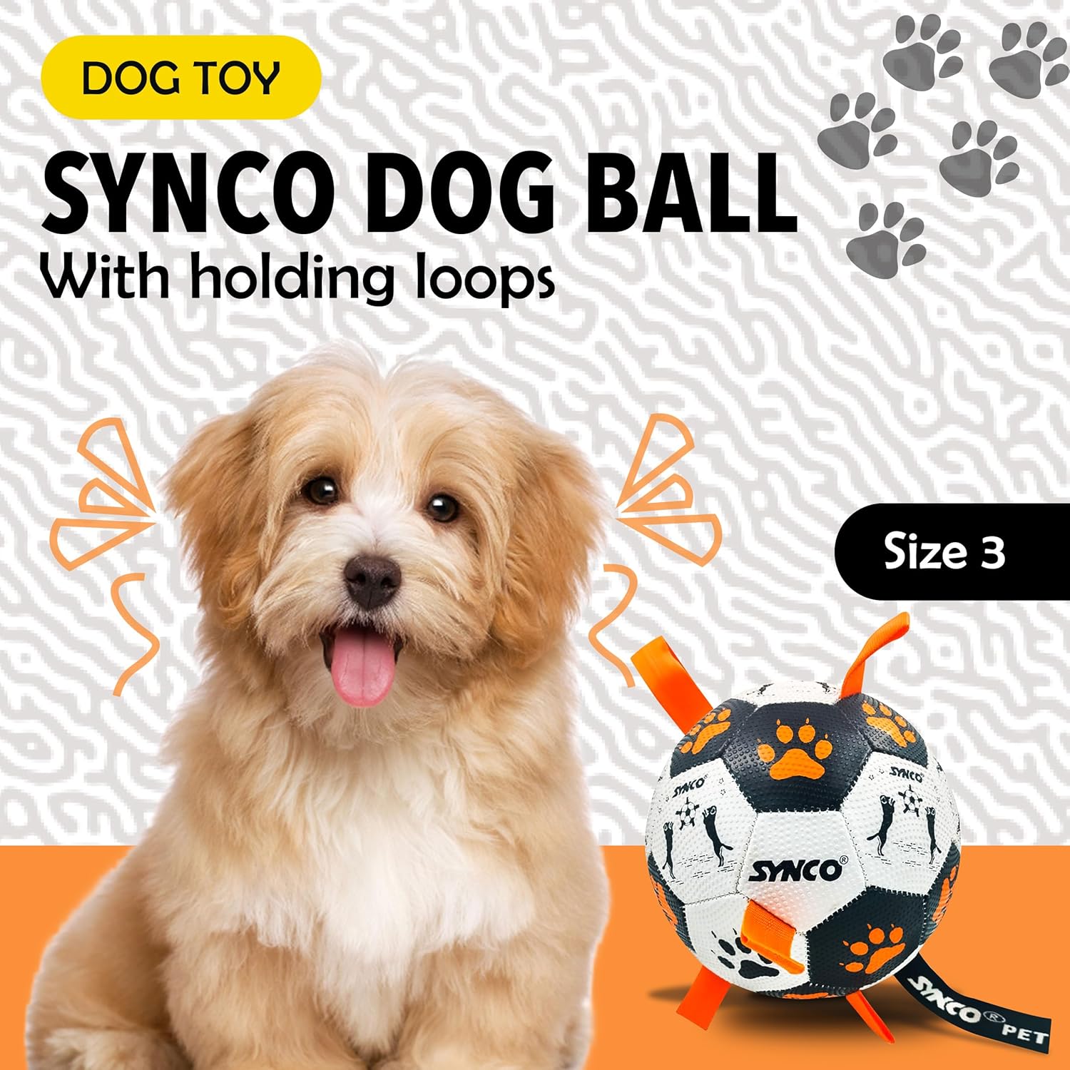 Dogball Hundeball mit Schlaufen für mittelgroße und große Hunde-1050
