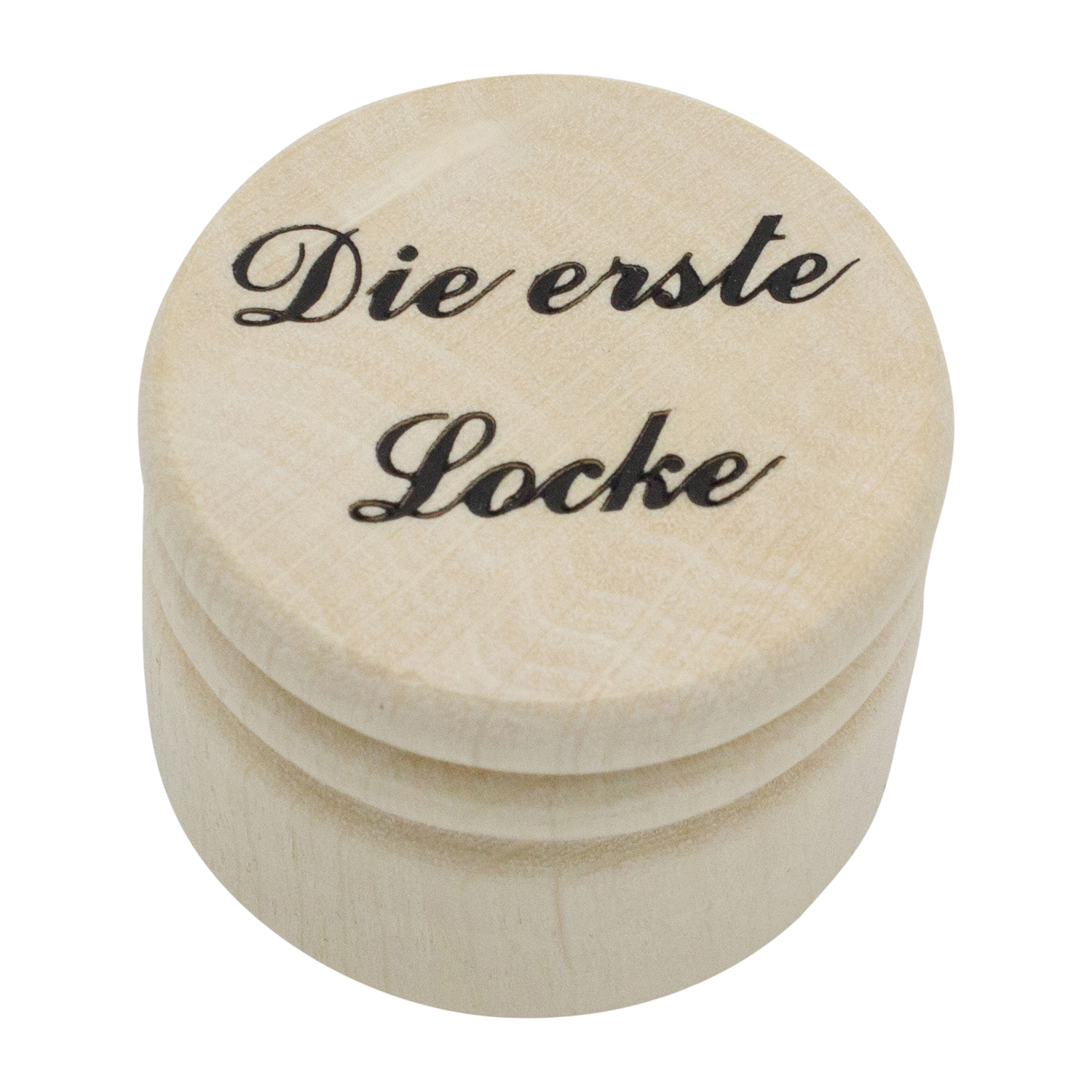 Die Erste Locke Dose Holz Ø  4,5 cm, Holzdose mit Schraubverschluss - 7020