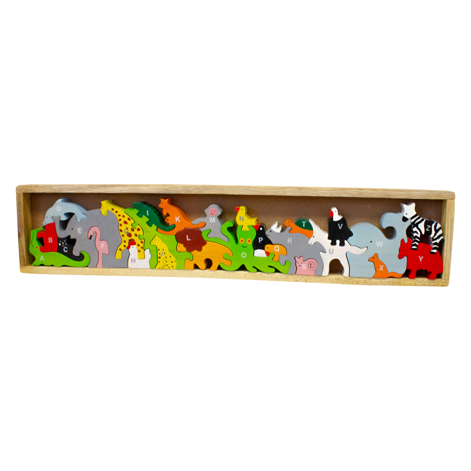 A-Z Puzzle Tierparade Buchstabenpuzzle für Kinder 26 -tlg Holz lasiert - 2906