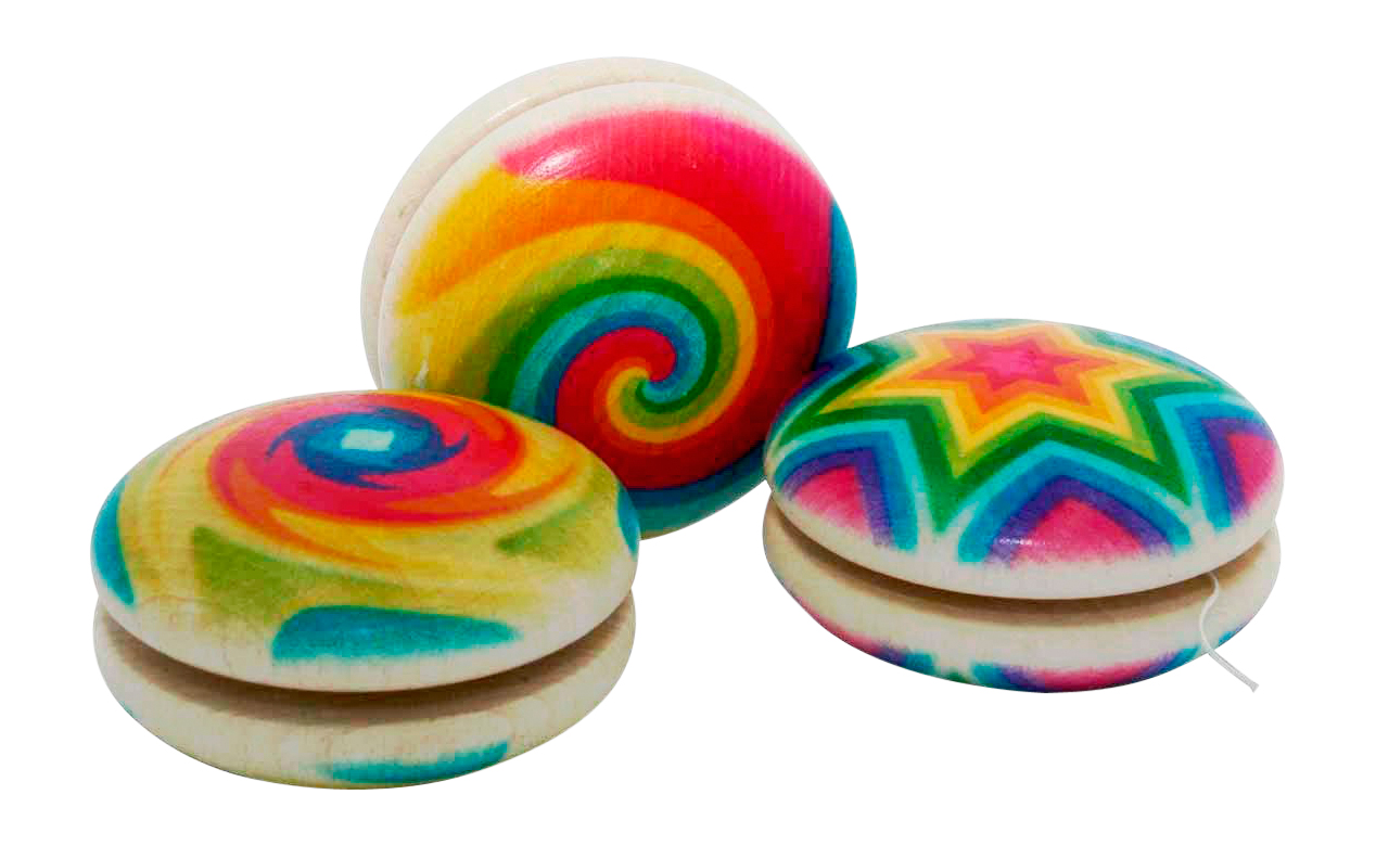 Jojo Set mit 3 bunten Jojos aus Massivholz - 6471