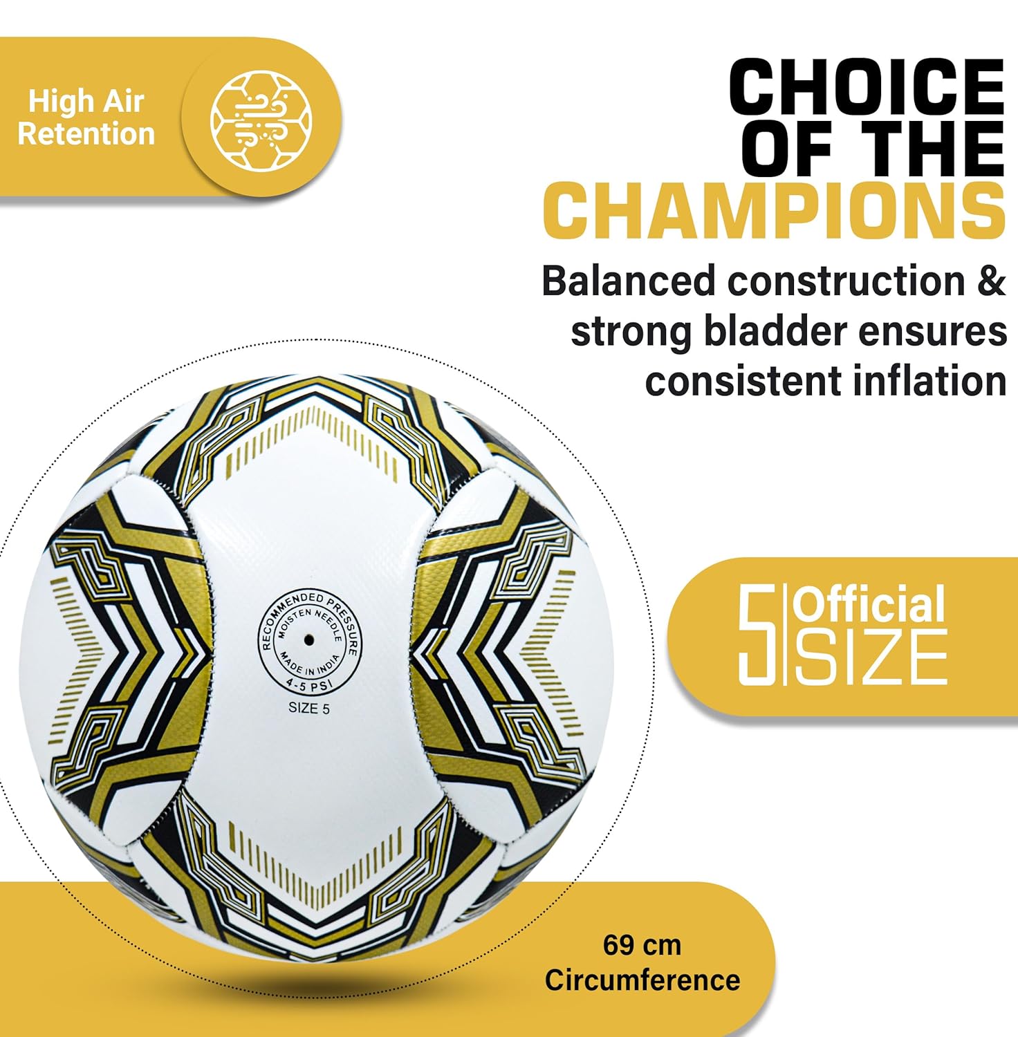 Synco Fußball Streak – Größe 5 Trainingsball Rasen - 1009