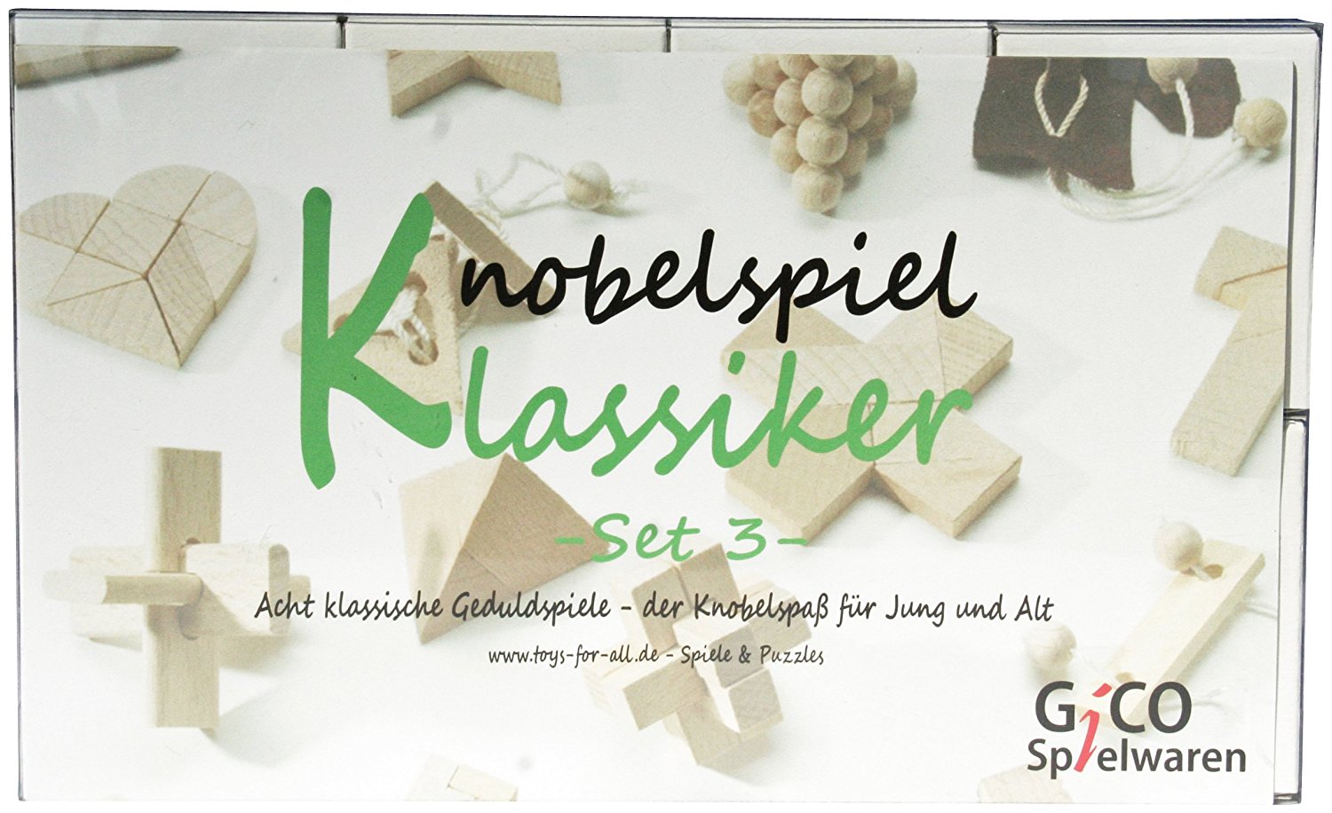 GICO Knobelspiel Klassiker Set 3 - 8 Geduldspiele in Geschenkverpackung - 2182