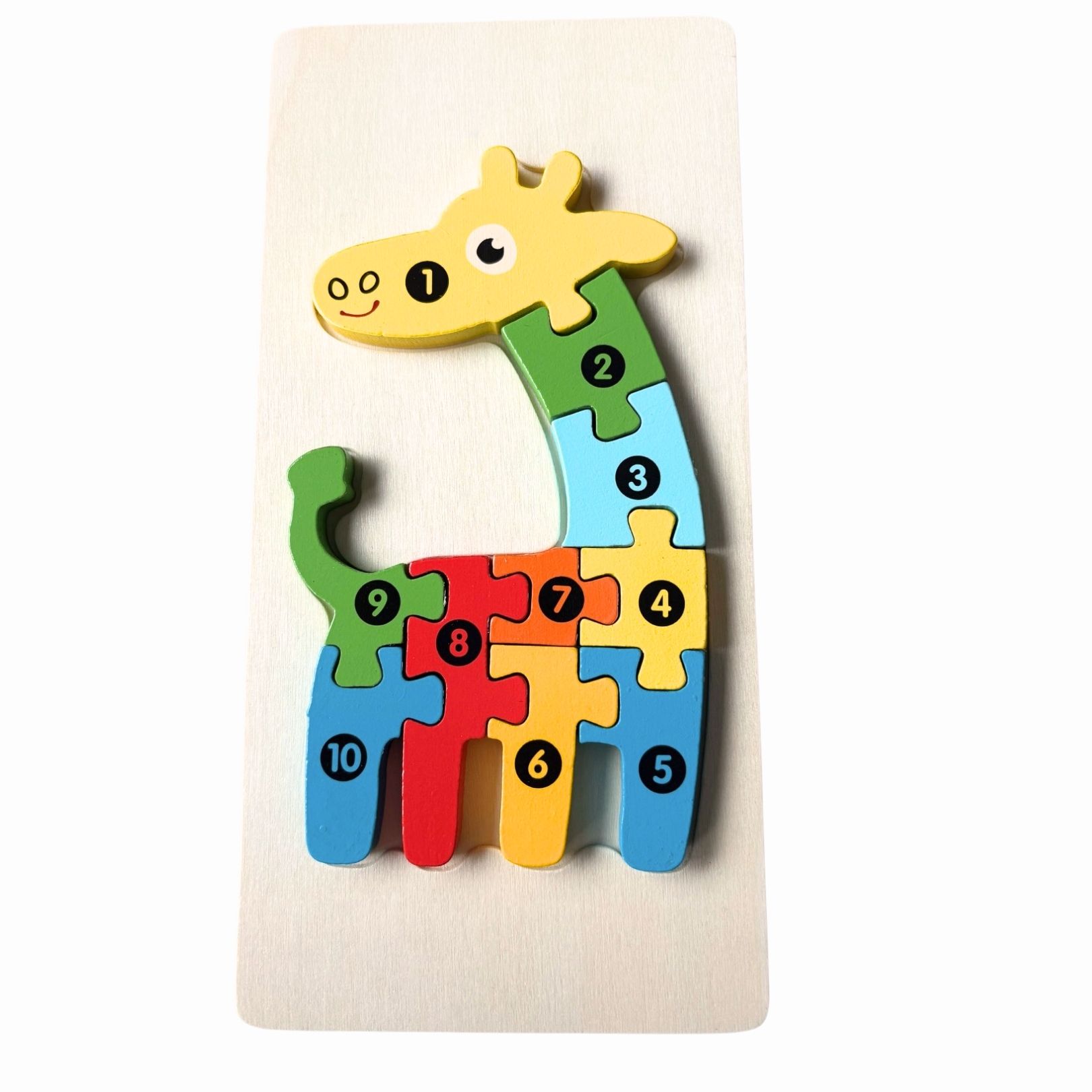 Holzpuzzle Giraffe mit Zahlen von 1 bis 10- 3914