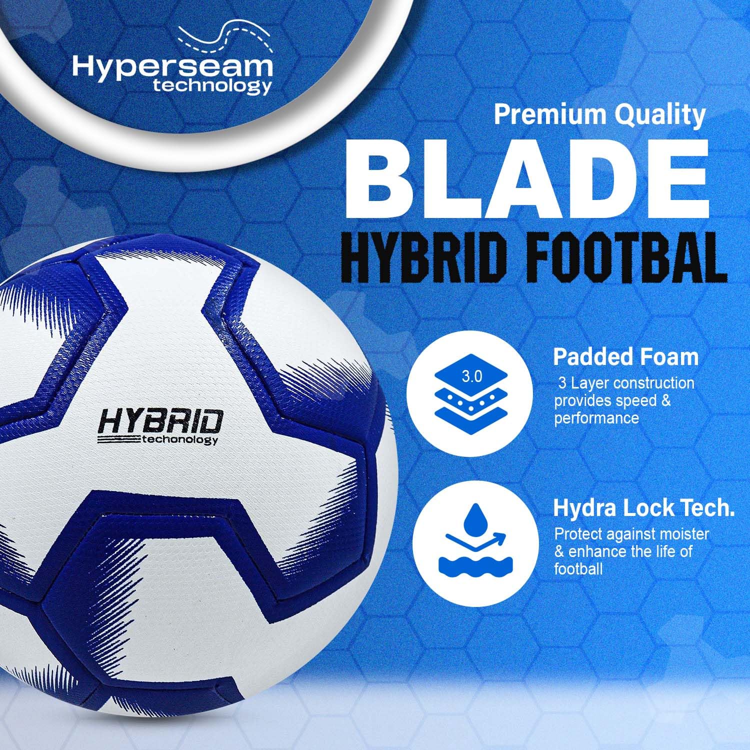 Synco Blade Hybrid Fußball | 8-Panel-TPU, weiß Größe 5-1004