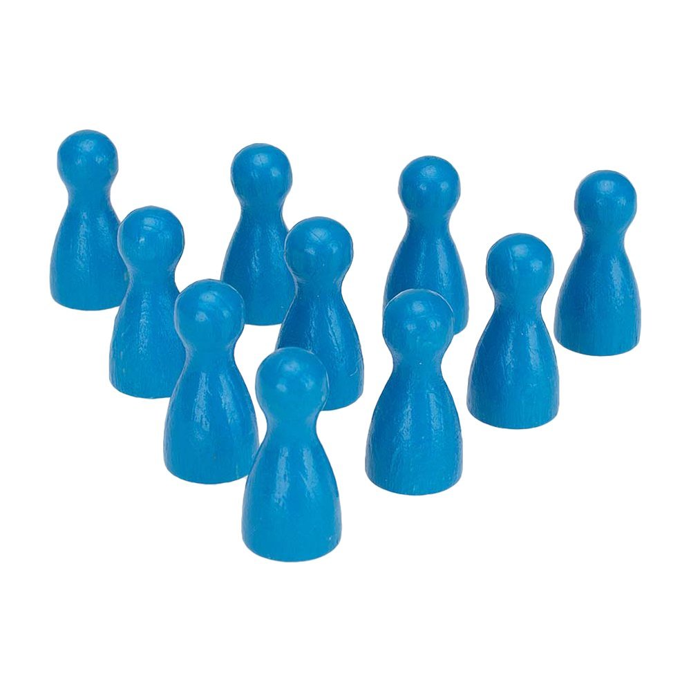 10er Pack Halmakegel Spielkegel sortenrein aus Holz poliert 24x12 mm (blau)- 2160