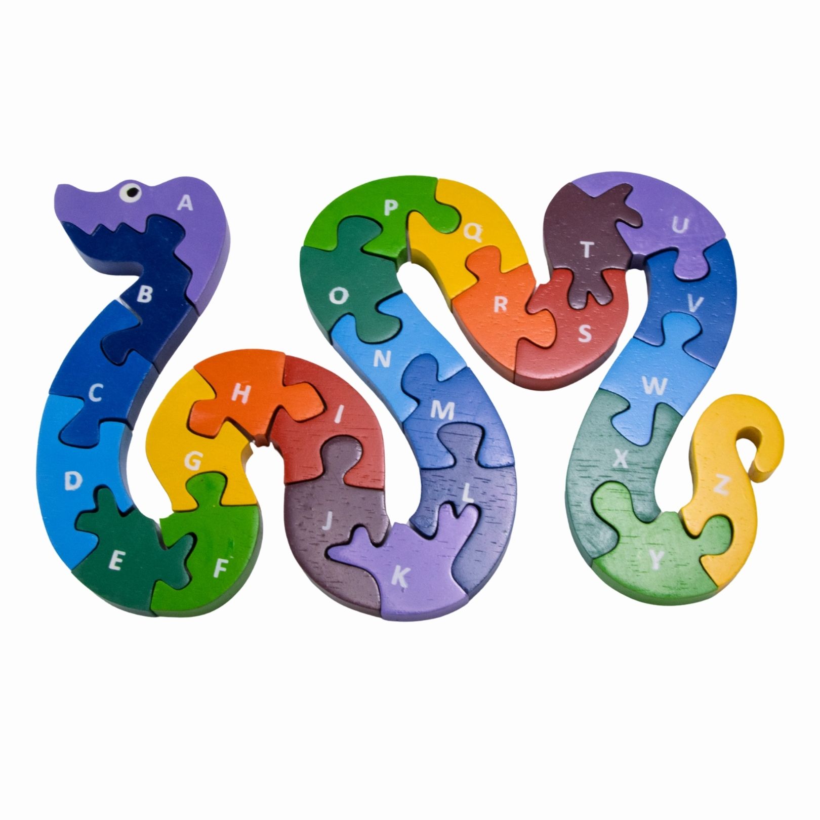 Alphabet Holzpuzzle Schlange mit Buchstaben A-Z- 3926