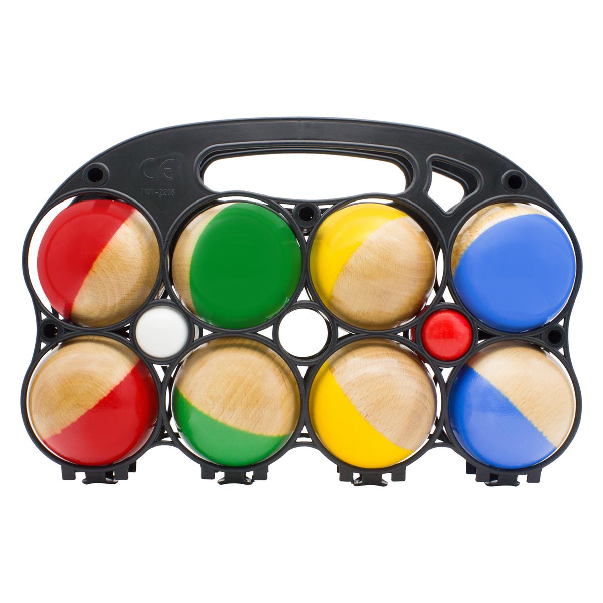 GICO Boccia Spiel 8er aus Massivholz, Durchmesser 7 cm Made in EU 3011
