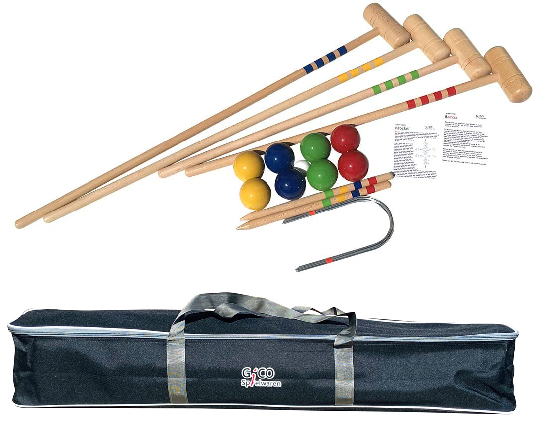GICO KROBOC XL - 2 Spiele in 1 - Krocketspiel und Boccia Spiel im Set - 3109