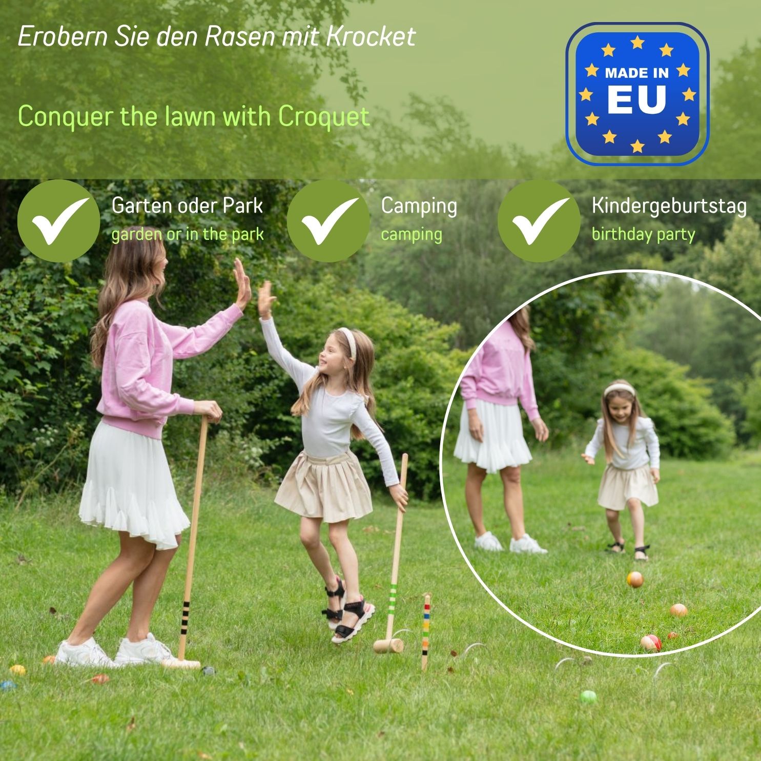Krocket Ersatzkugeln Ø 70 mm für Krocketspiele / Croquet Spiele - 6 Stück