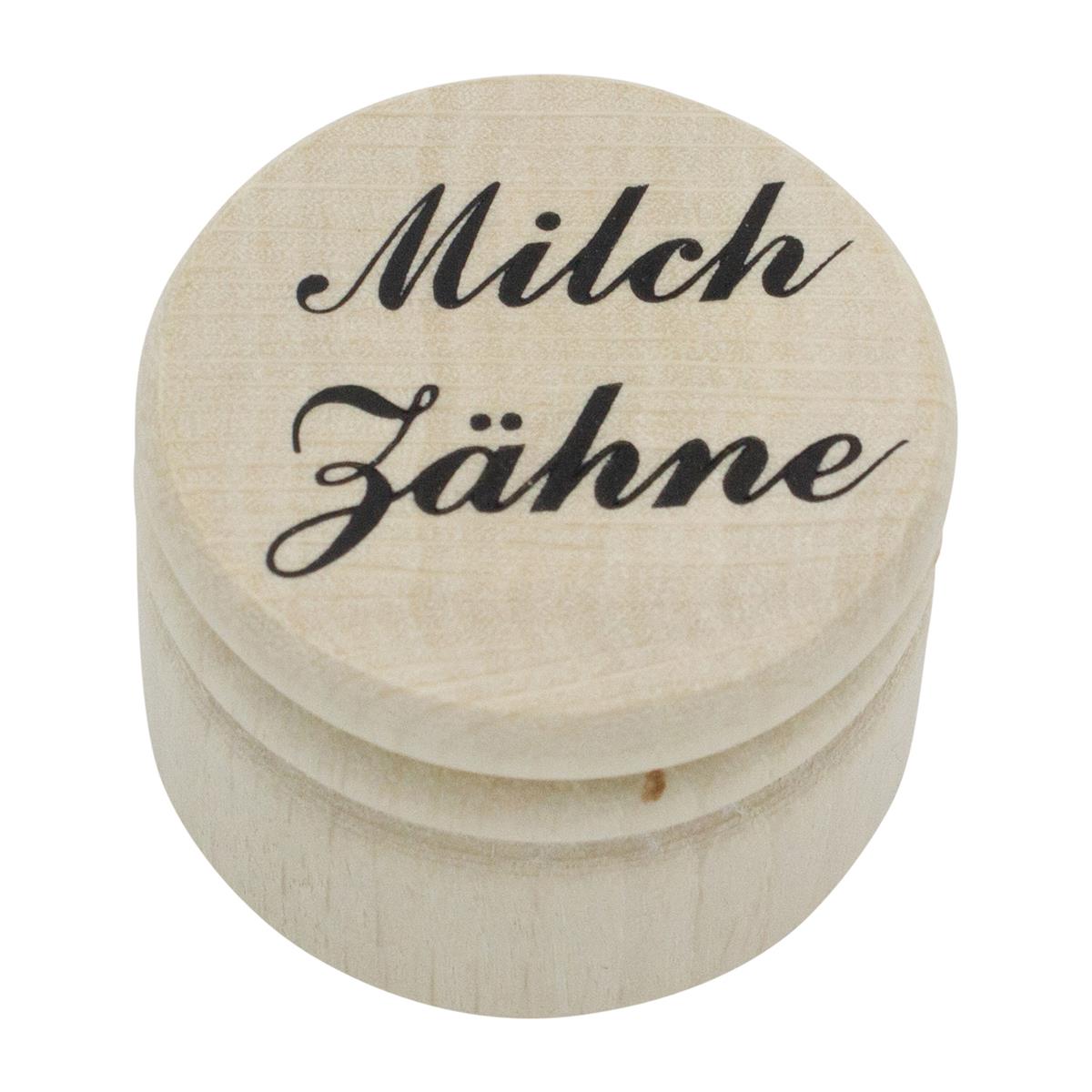 Milchzahndose Ø 4,5 cm, Milchzähne Dose aus Holz mit Schraubverschluß - 7006