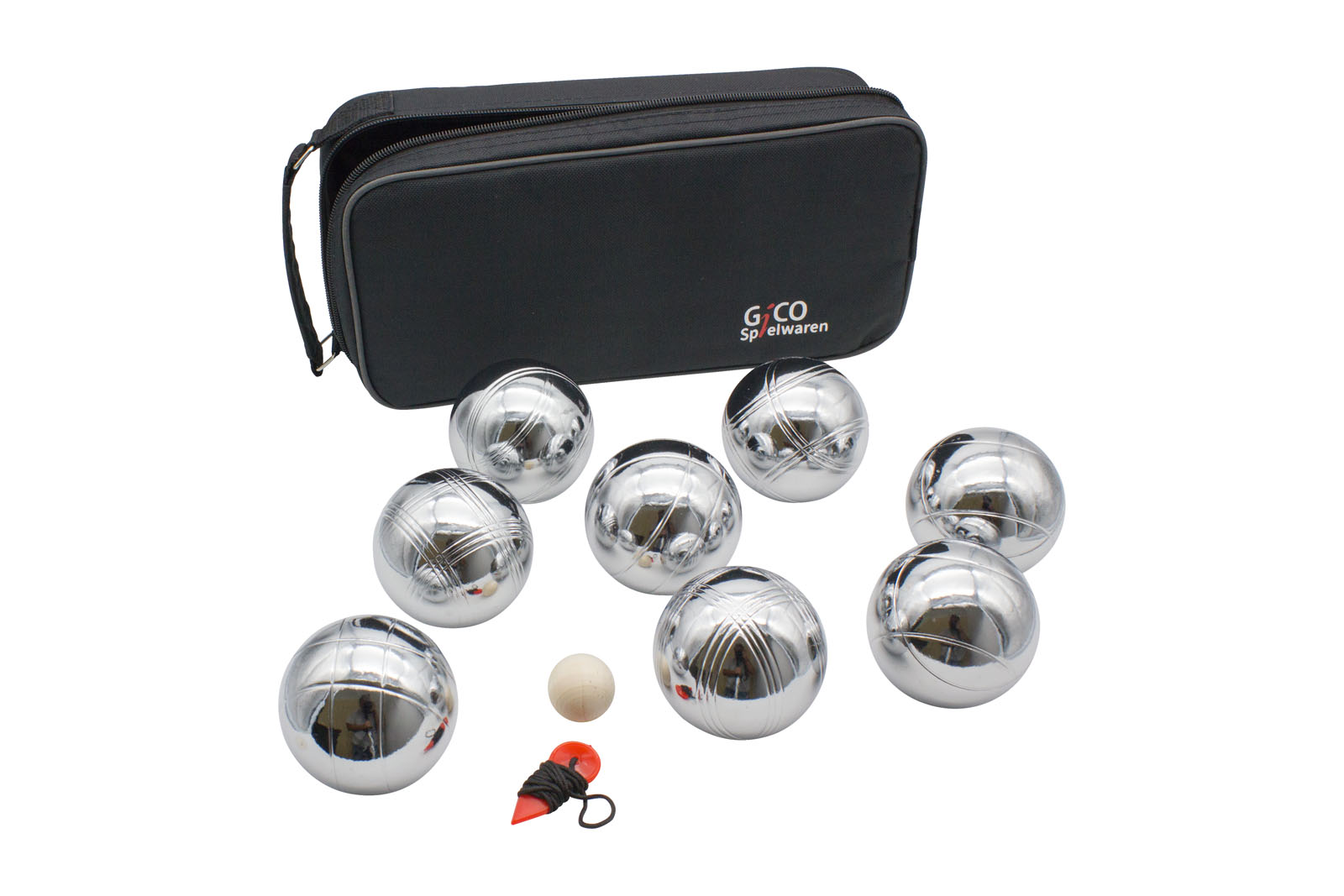 GICO Boules Set 8er aus Stahl in der praktischen Tragetasche (720gr)