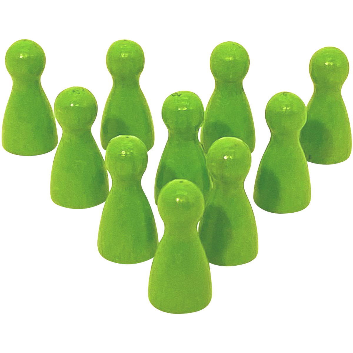 10er Pack Halmakegel Spielkegel sortenrein aus Holz poliert 24x12 mm (Hellgrün)- 2175