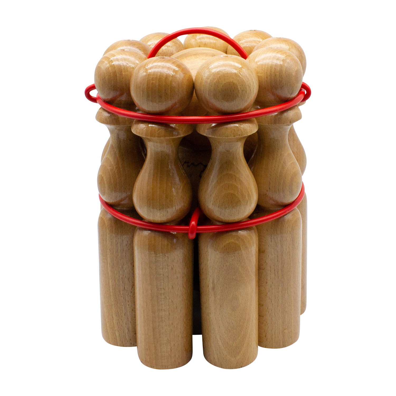 GICO Kegelspiel Kegel Set Bowling aus Holz für Kinder und Erwachsene – Der In- & Outdoor Spielspaß mit Qualitätsware aus Massivholz -Made in EU-Höhe 24 cm–3018