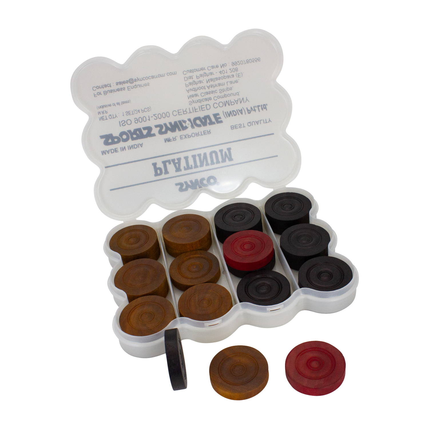 Synco Profi Carrom Turnier Steine Satz Platinum 2942
