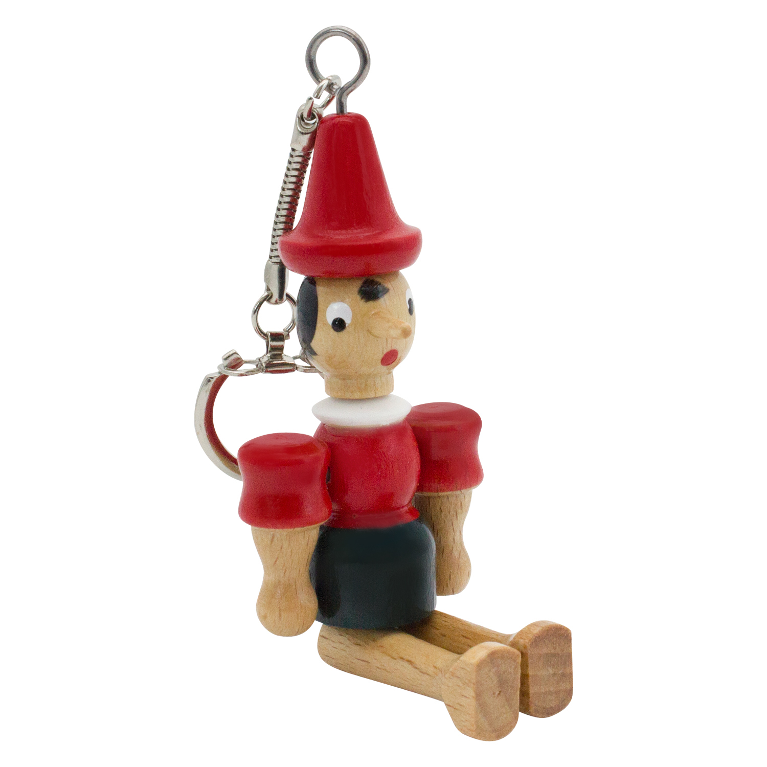 Pinocchio aus Holz, 10 cm, Schlüsselanhänger - 9029