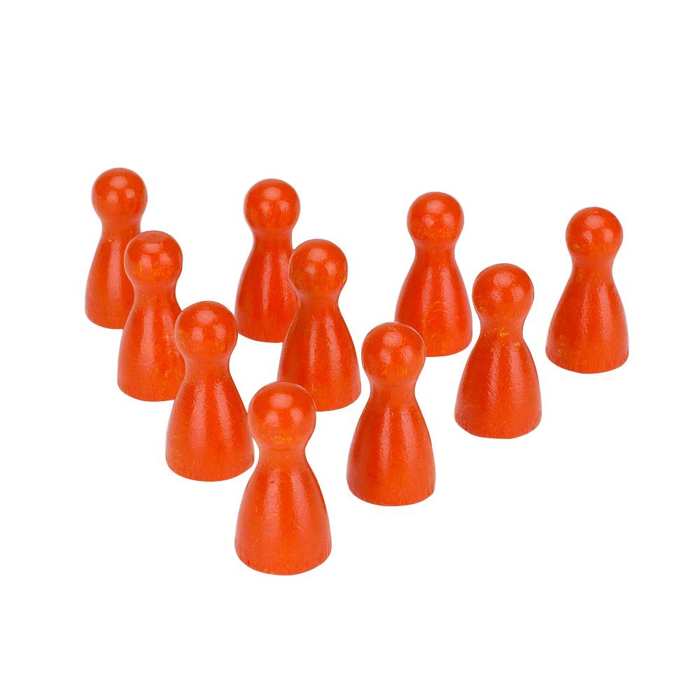 10er Pack Halmakegel Spielkegel sortenrein aus Holz poliert 24x12 mm (orange)- 2165