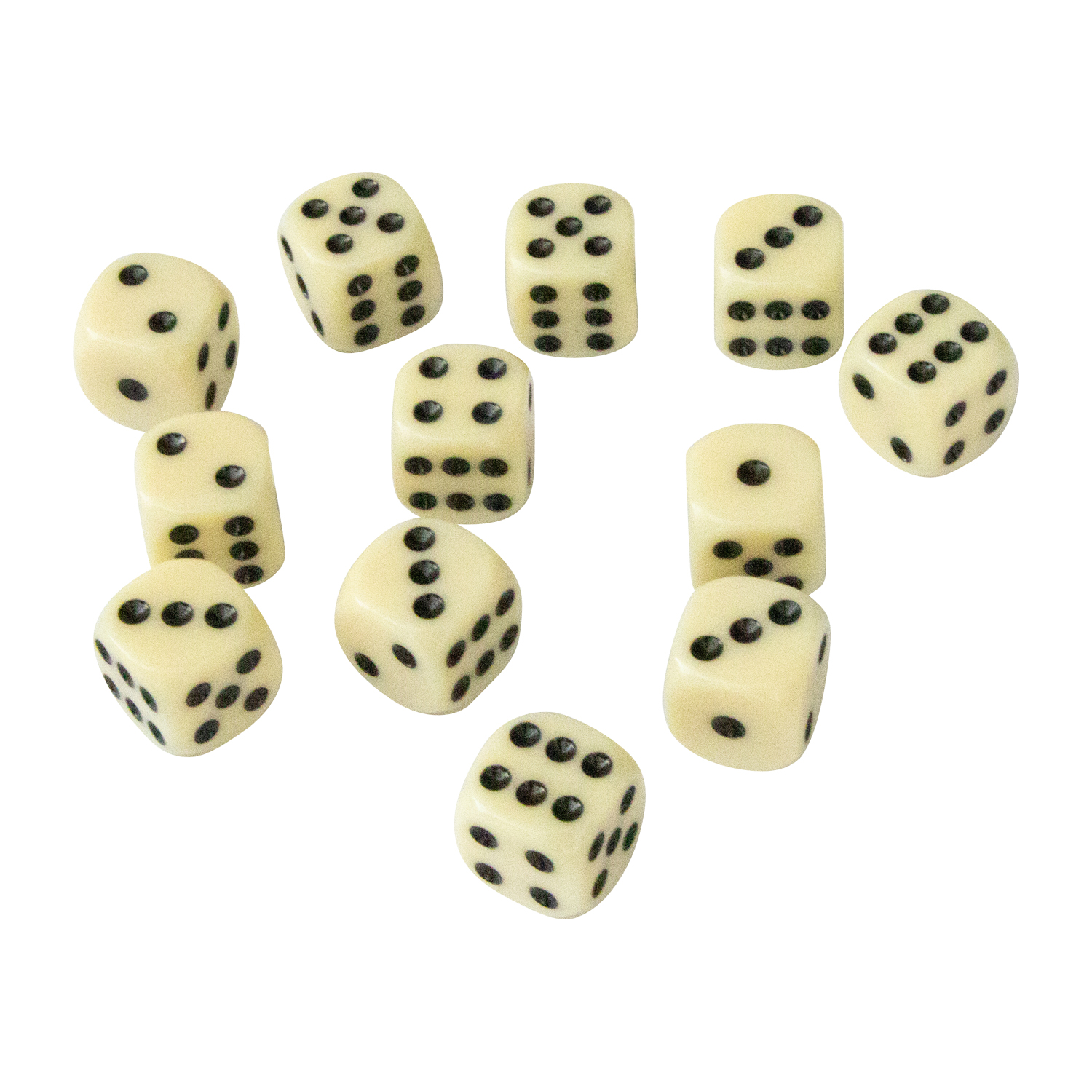 Augenwürfel -Standard Spielwürfel aus PVC -16 mm- 12 Stück - 5955