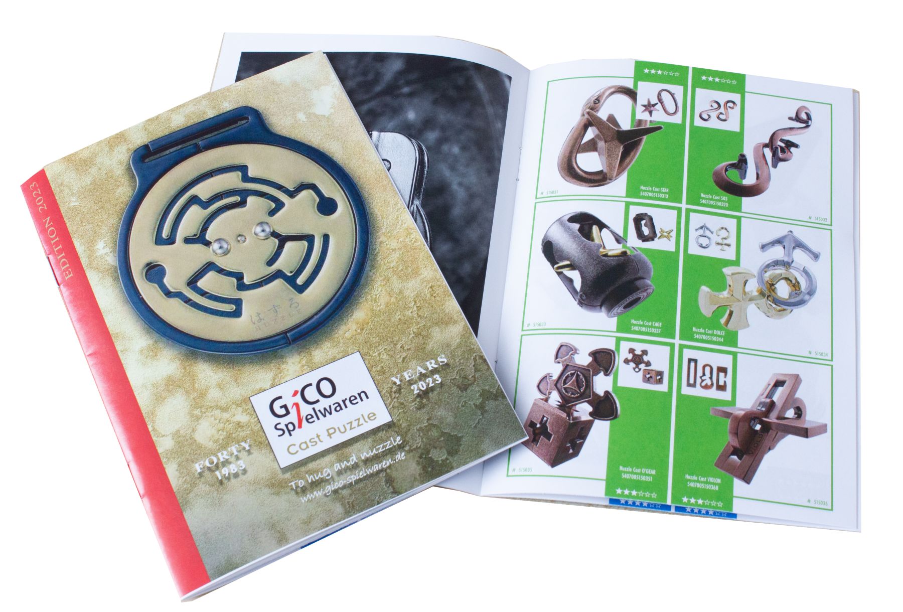 Huzzle Cast Puzzle Geschenkset No.8 Chain,Quartet,Square - SG 5&6 + Huzzle Flyer