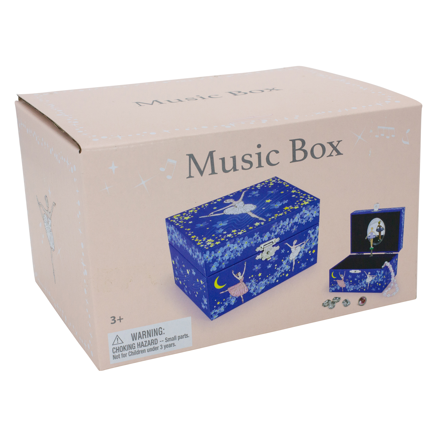 GICO Kinder Spieluhr Schmuckkästchen für Mädchen Schmuckbox blau, Ballerina - Melodie: Schwanensee - 92062