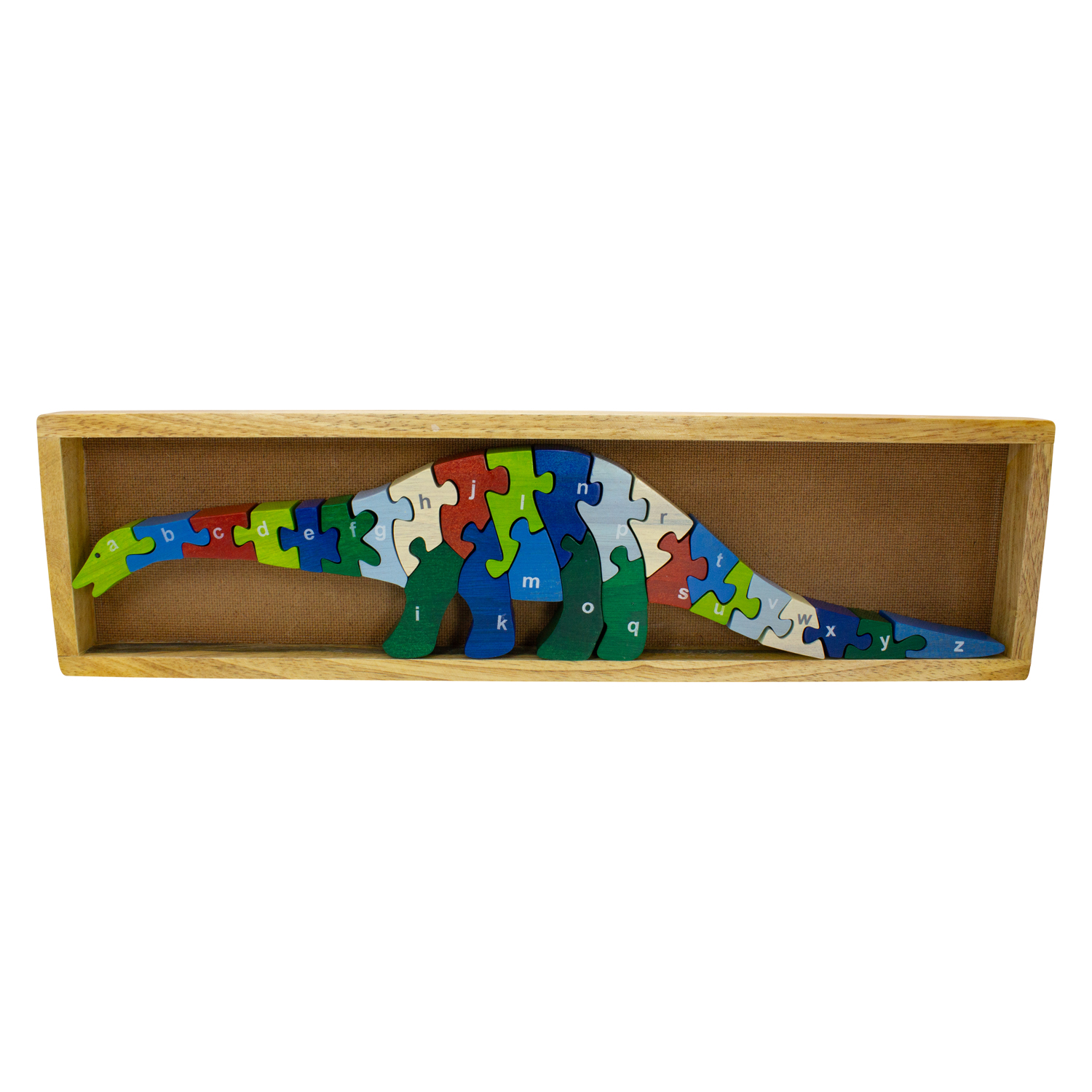 A-Z Puzzle Dino Buchstabenpuzzle für Kinder 26 -tlg Holz lasiert - 2904