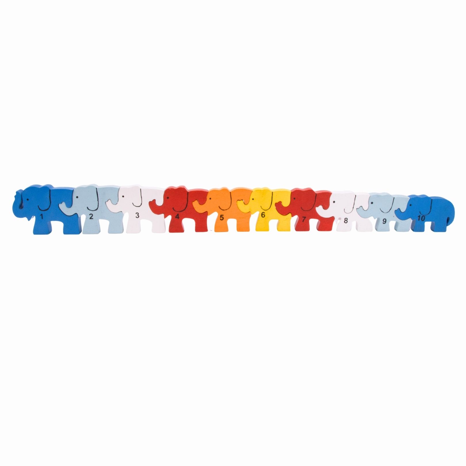 Holzpuzzle Elefantenherde mit Zahlen von 1 bis 10- 3920