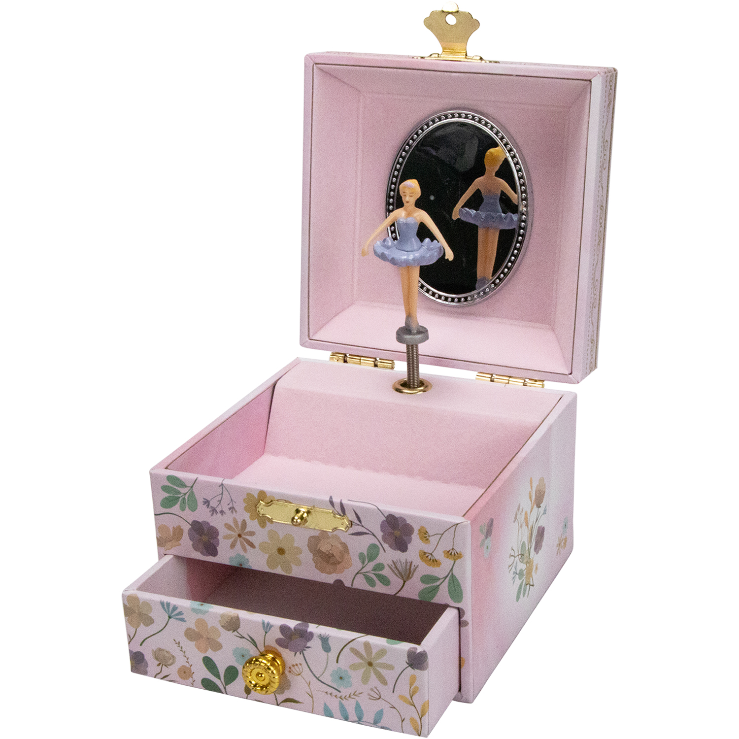 GICO Kinder Musik Schmuckkästchen für Mädchen Schmuckbox Ballerina mit Schublade Melodie: Schwanensee - 92071-2W
