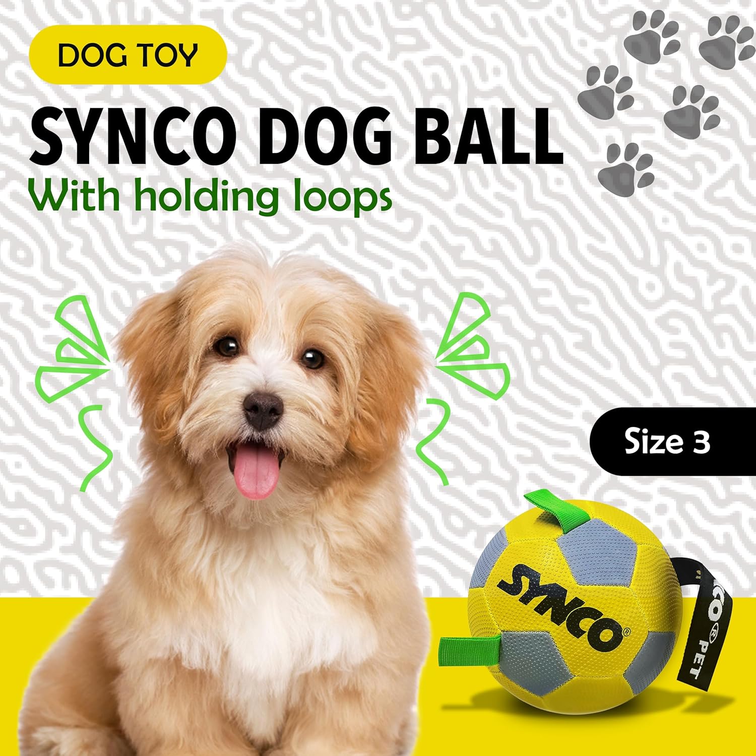 Dogball Hundeball mit Schlaufen für mittelgroße und große Hunde-1054
