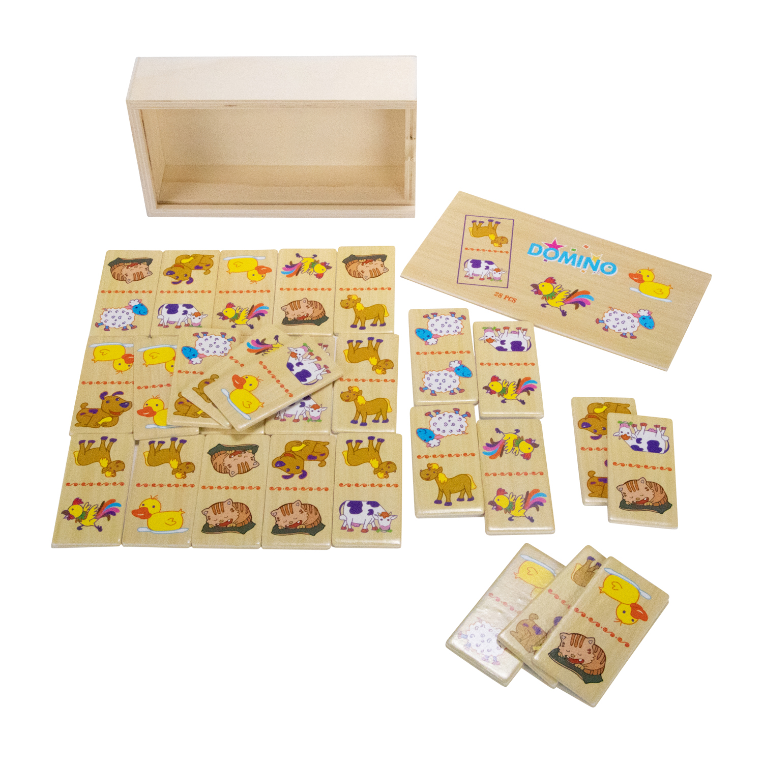 GICO Holz Domino Tiere für Kinder und Erwachsene für Zuhause oder als Reisespiel - 7967