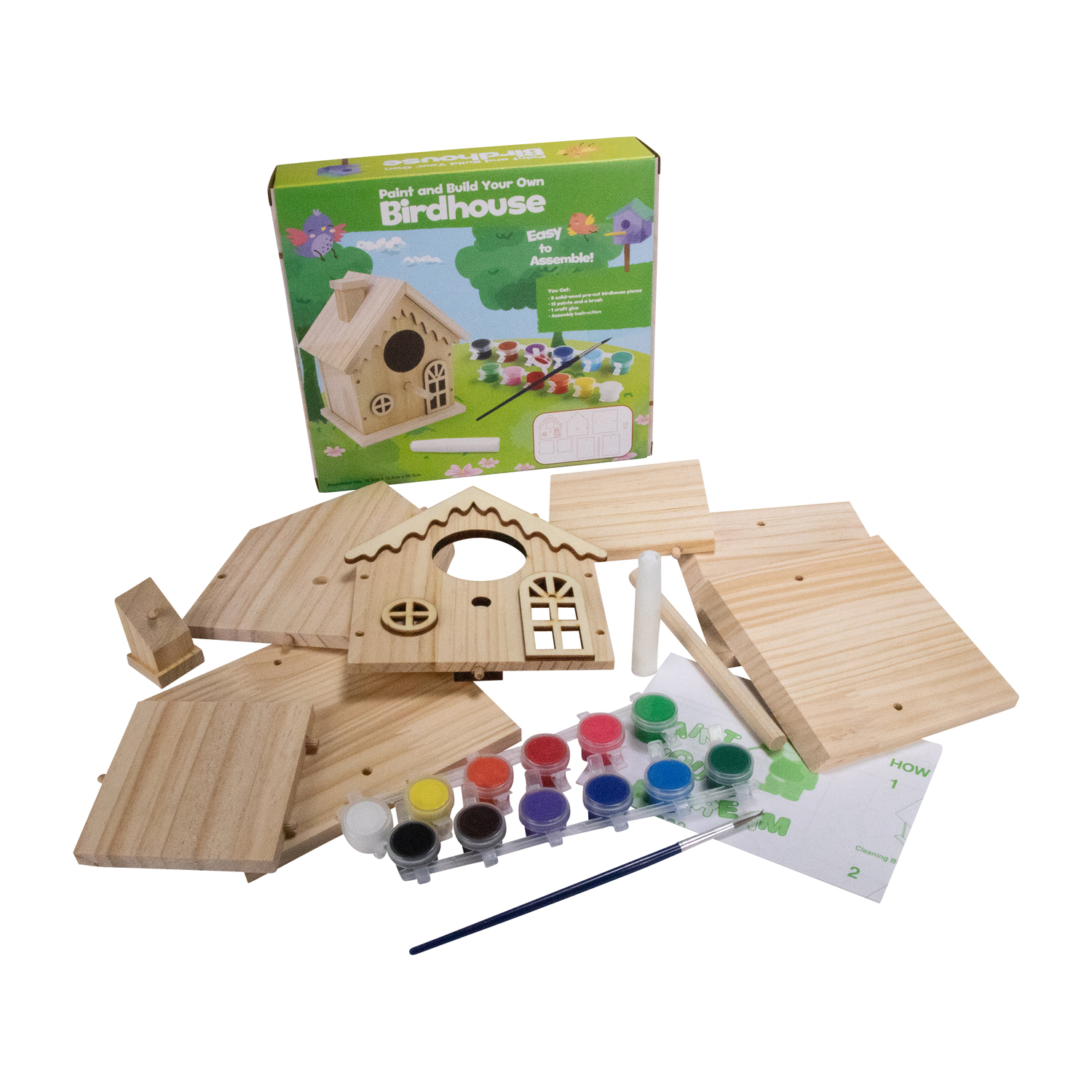 GICO DIY Vogelhaus Bausatz zum Bemalen Mädchen Jungen Kinder Geschenk Bastelset zum selber basteln und gestalten DIY-884