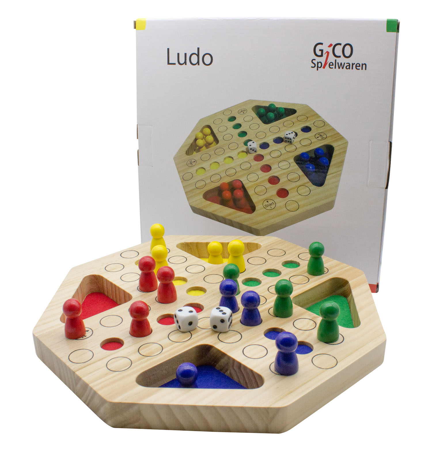 GICO Ludo XL aus Holz. Das bekannte Gesellschaftsspiel für Jung und Alt 7957