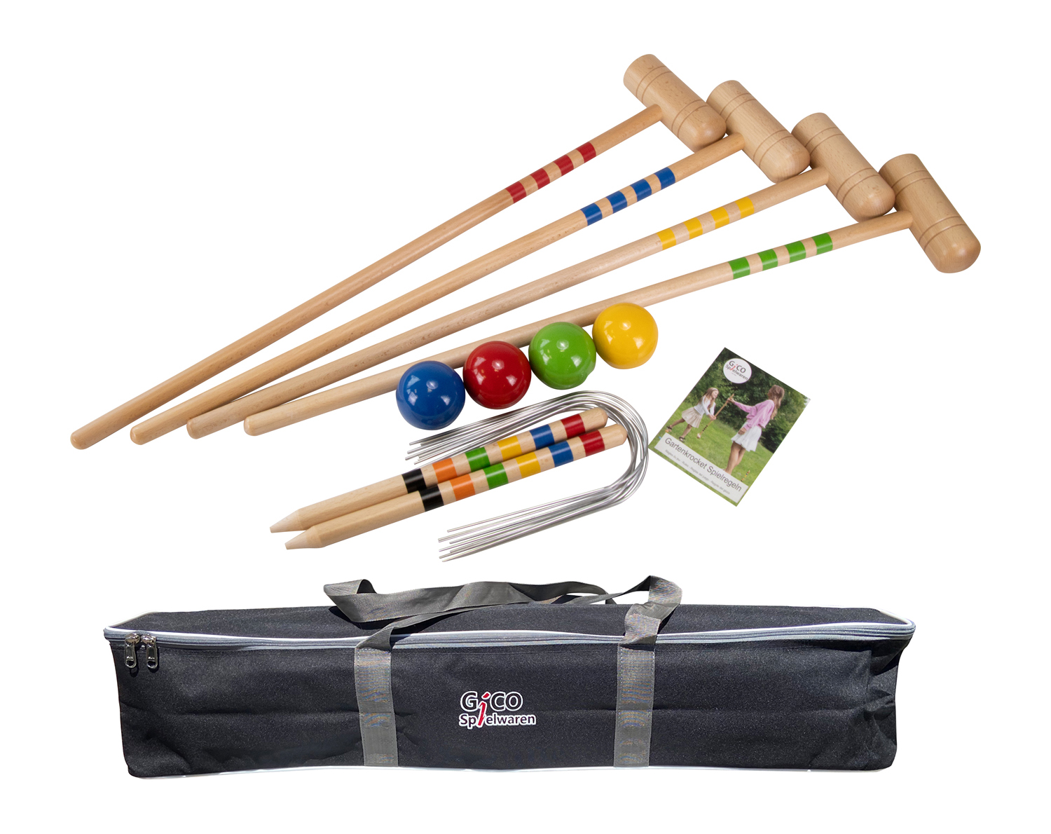 GICO Krocket Set 4 Spieler (80 cm) -spiel gut (Auszeichnung)- 3224