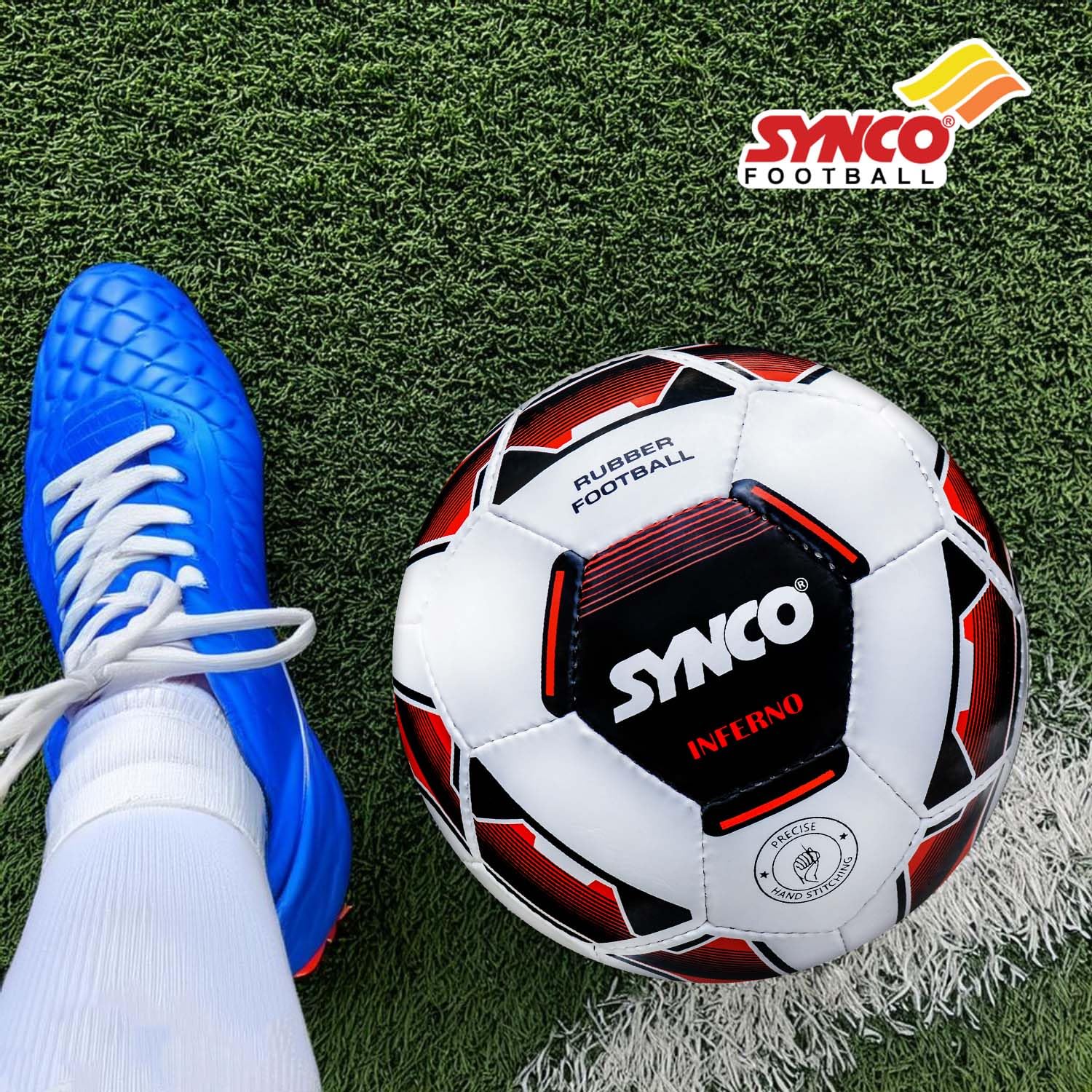 Synco Inferno Fußball Größe 5 – Weiß Trainingball für Profis - 1007