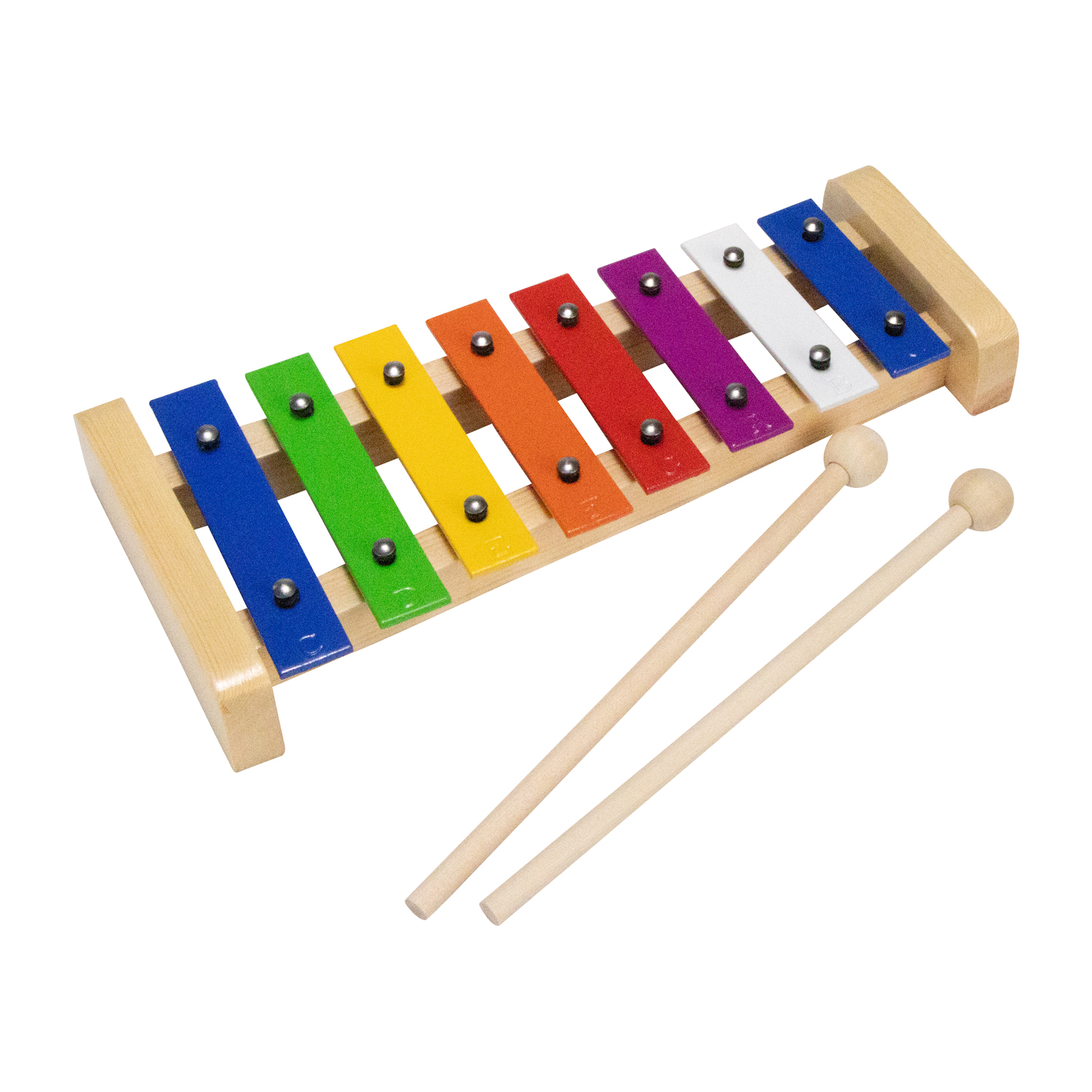 GICO Kinder Xylophon für Kinder Metallphon aus Holz mit 8 Tönen L: 27,5 cm - 3811