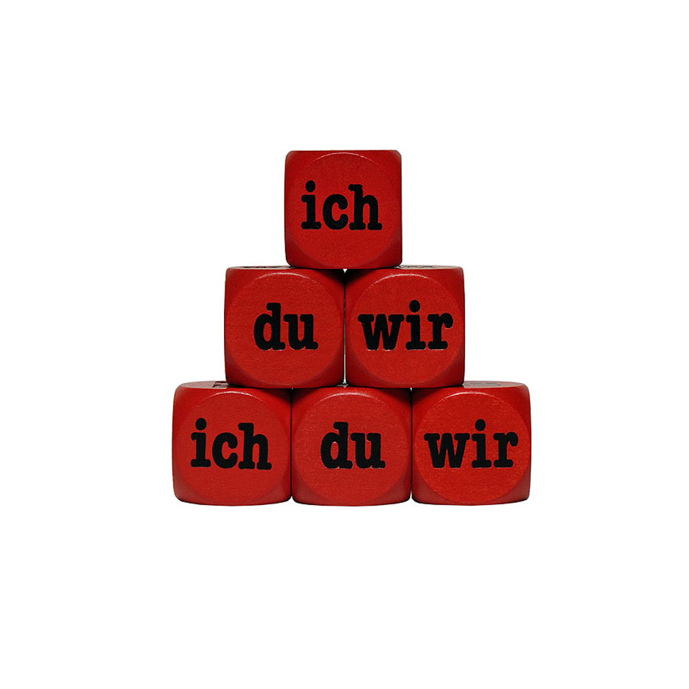 "Ich Du Wir" Holzwürfel 30 mm Entscheidungswürfel - 1 Stück -k4132
