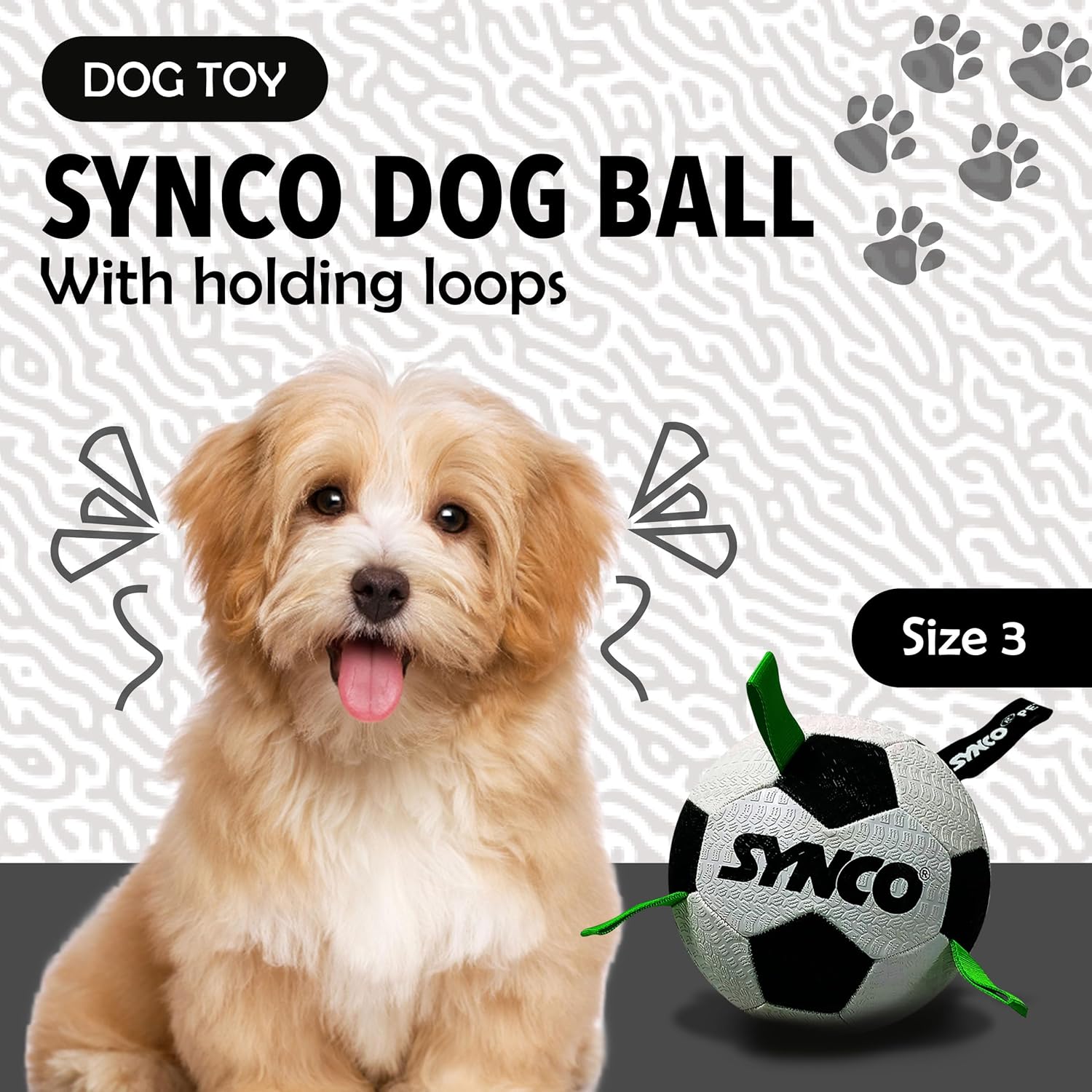 Dogball Hundeball mit Schlaufen für mittelgroße und große Hunde-1053