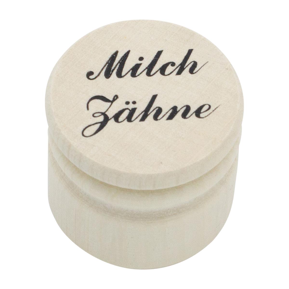 Milchzahndose Ø  3,5 cm, Milchzähne Dose aus Holz mit Schraubverschluß - 7005